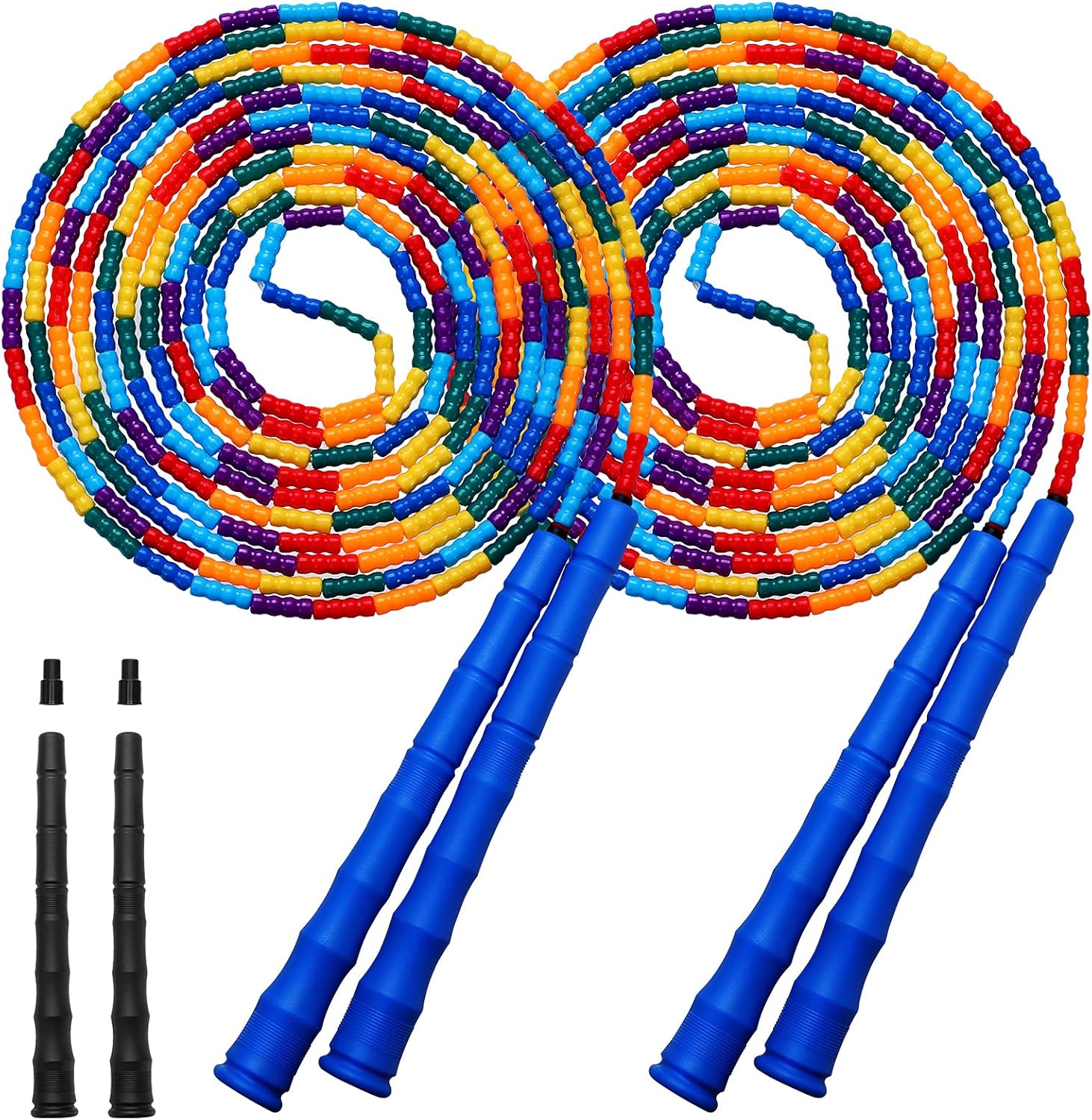 Double Dutch Jump Rope Long Jump Rope 16 FT 1 Pack/2 Pack, Adjustable Soft Beaded Diy Jump Rope for Kids Adult Long Enough for 5-6 Jumpers - Image 2