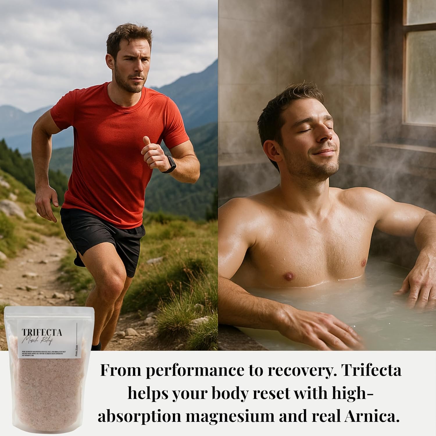 Trifecta Muscle Relief Bath Soak – 2 lb Bag | Extra Strength Arnica & Magnesium Blend | Zechstein Flakes + Dead Sea Salt for Soreness, Swelling & Joint Recovery - Image 5