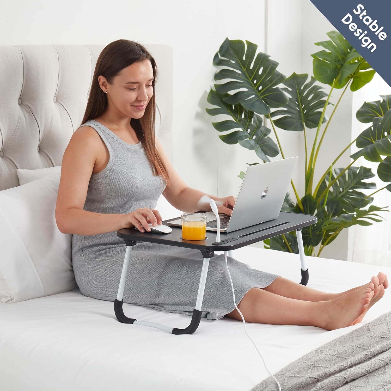 Nestl Fur Reading Pillow with Laptop Lap Desk, Stylish Back Pillow for Sitting Up, Lap Desk with Reading Pillows for Sitting in Bed Adult & Kids, Faux Fur Chair Pillow with Arms - Olive Green - Image 9