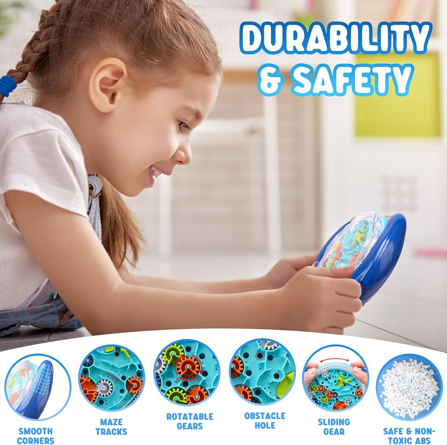 SEVENKA 2 Pack Maze Puzzle Games for Kids Ages 5-10, 3D Mind Puzzles Brain Teasers Gravity Ball Game, Maze Ball Puzzle Toy for Kids Adults, Developmental Games Toys (1 Blue+1 Orange) - Image 6