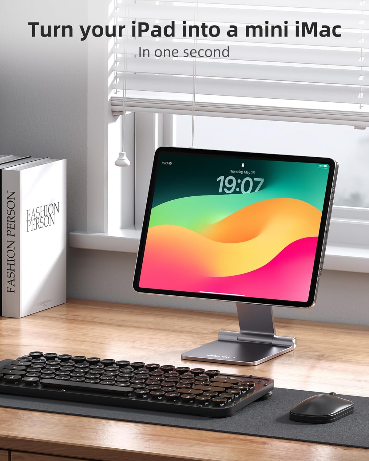 Foldable Magnetic Stand Only for iPad Pro 13 M4 2024, Premium Aluminum Alloy Tablet Stand for Desk, 360° Rotating Adjustable Tablet Holder Mount for iPad Pro 13 inch M4 for Working & Drawing - Image 4