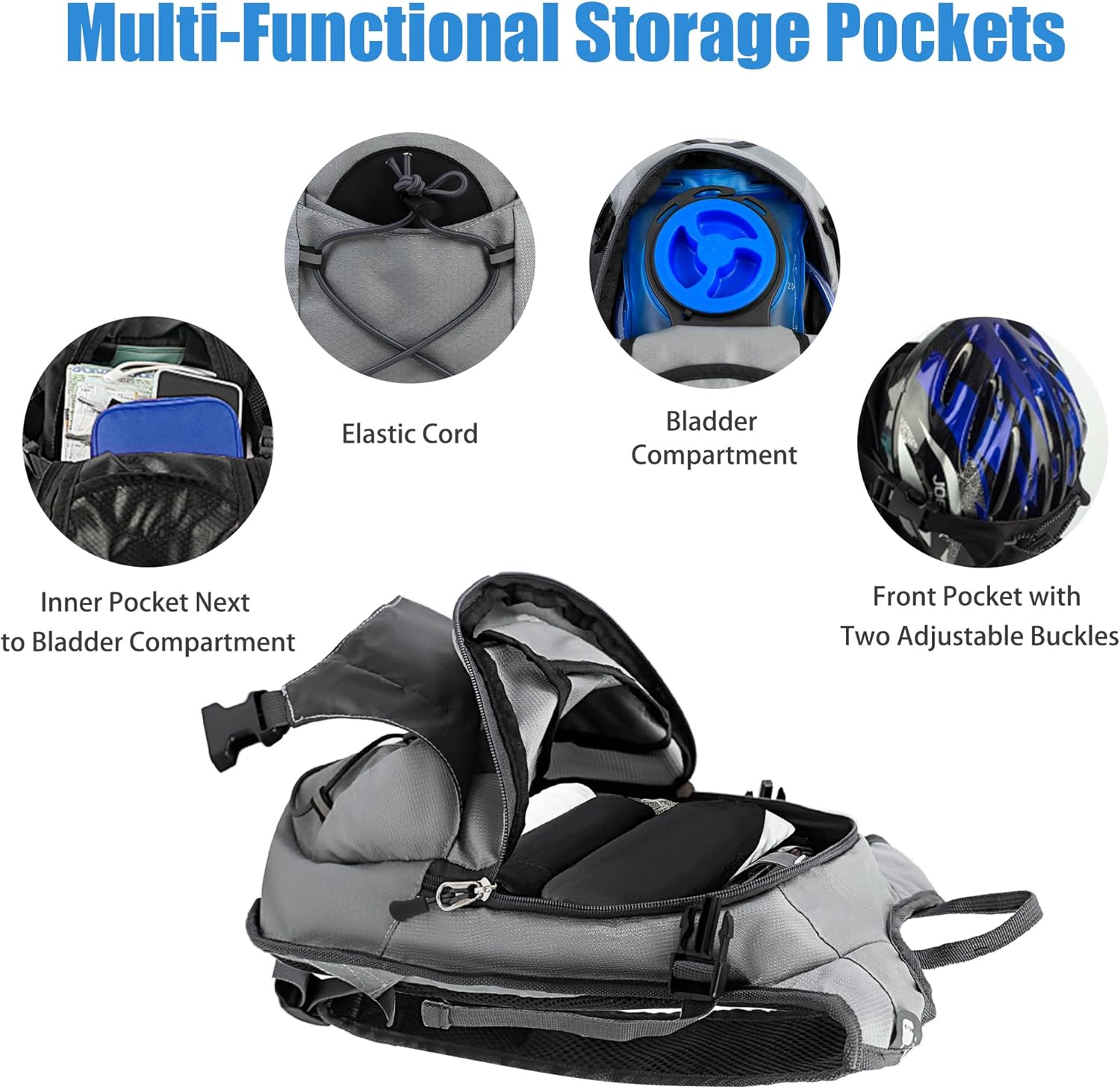 Zavothy Hydration Backpack with 2L Hydration Bladder Water Backpack for Hiking Hydration Pack for Running Cycling Hiking - Image 5