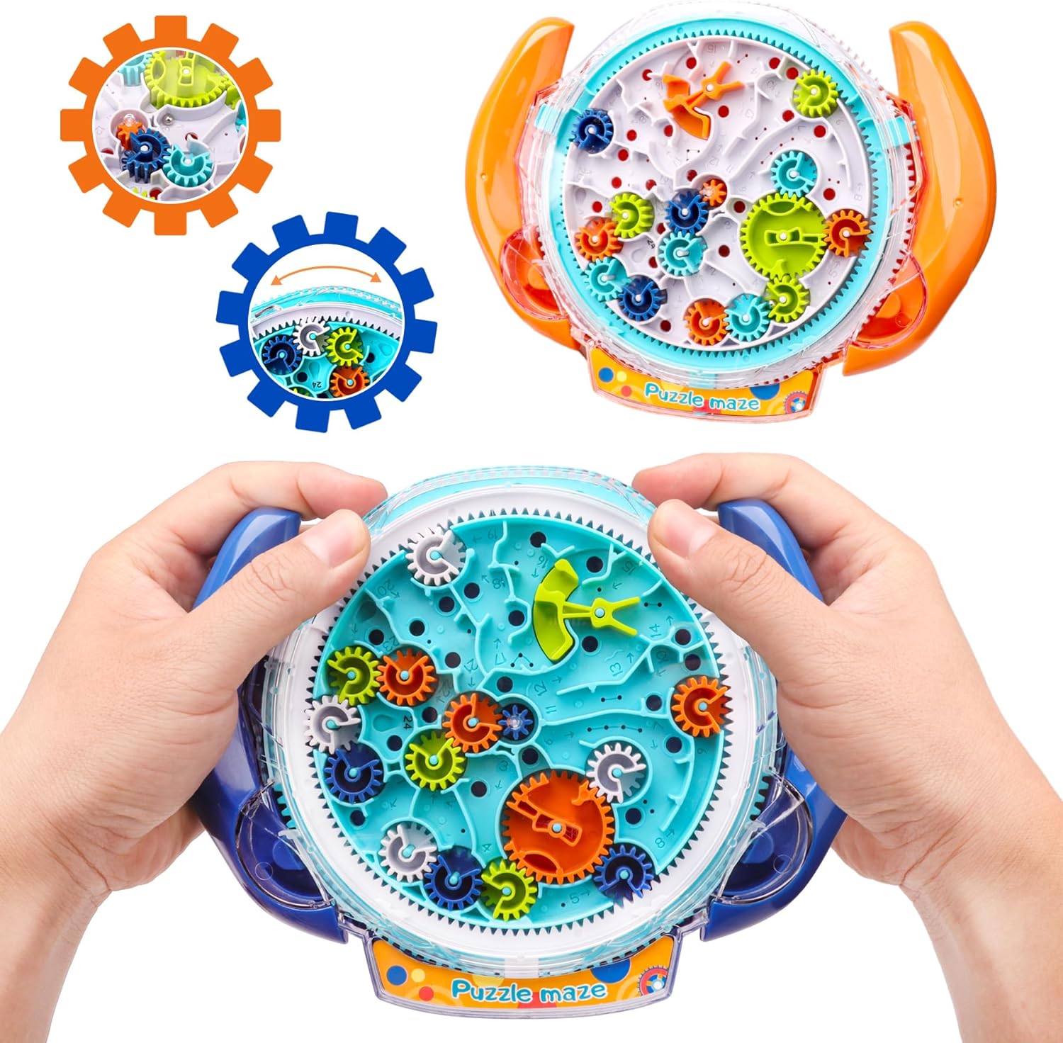 SEVENKA 2 Pack Maze Puzzle Games for Kids Ages 5-10, 3D Mind Puzzles Brain Teasers Gravity Ball Game, Maze Ball Puzzle Toy for Kids Adults, Developmental Games Toys (1 Blue+1 Orange) - Image 2