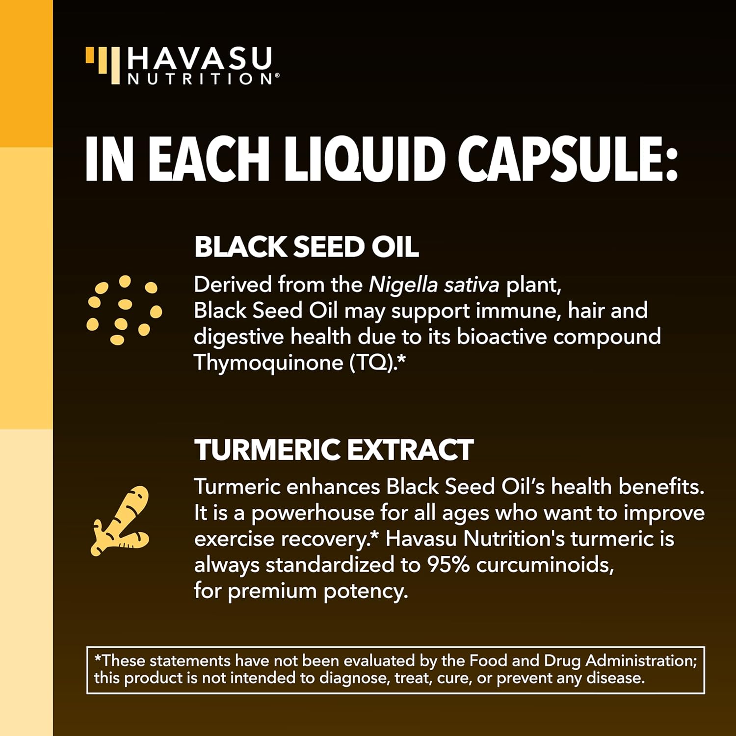 Black Seed Oil Capsules with Turmeric Curcumin Supplement - Immune & Digestive Health Support - 60 Count - Vegan, Non-GMO, Cold Pressed Black Seed Oil with Curcumin (95% Curcuminoids) - 1 Month Supply - Image 5