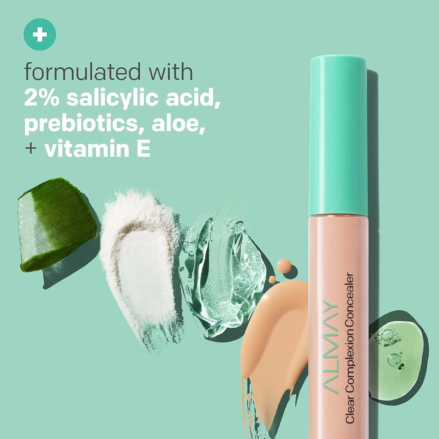 Almay Clear Complexion Acne & Blemish Spot Treatment Concealer Makeup with Salicylic Acid- Lightweight, Full Coverage, Hypoallergenic, Fragrance-Free, for Sensitive Skin, 300 Medium, 0.3 fl oz. - Image 7