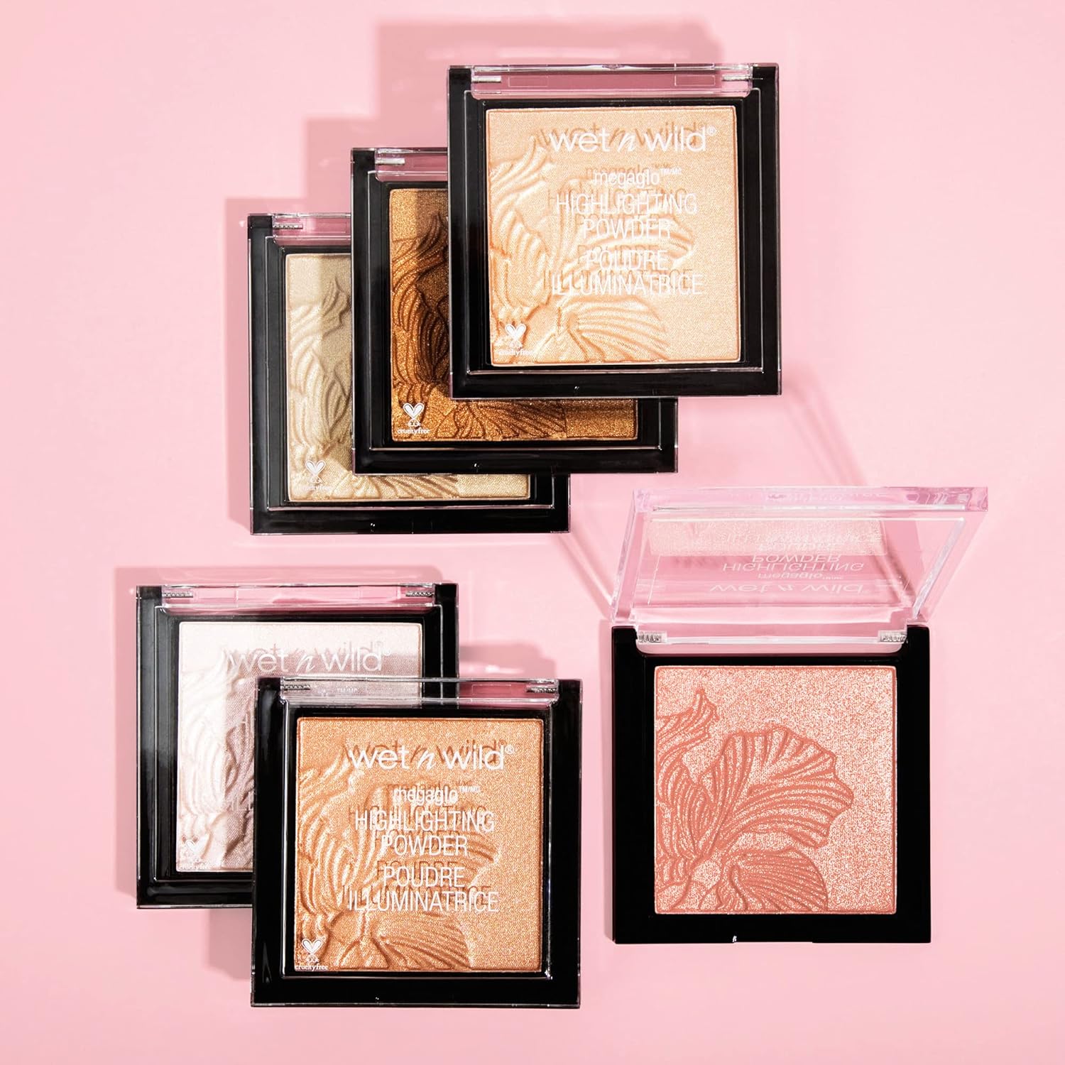 wet n wild MegaGlo Highlighting Powder, Highlighter Makeup, Shimmer Glow, Pink Rose Gold Blossom Glow - Image 6