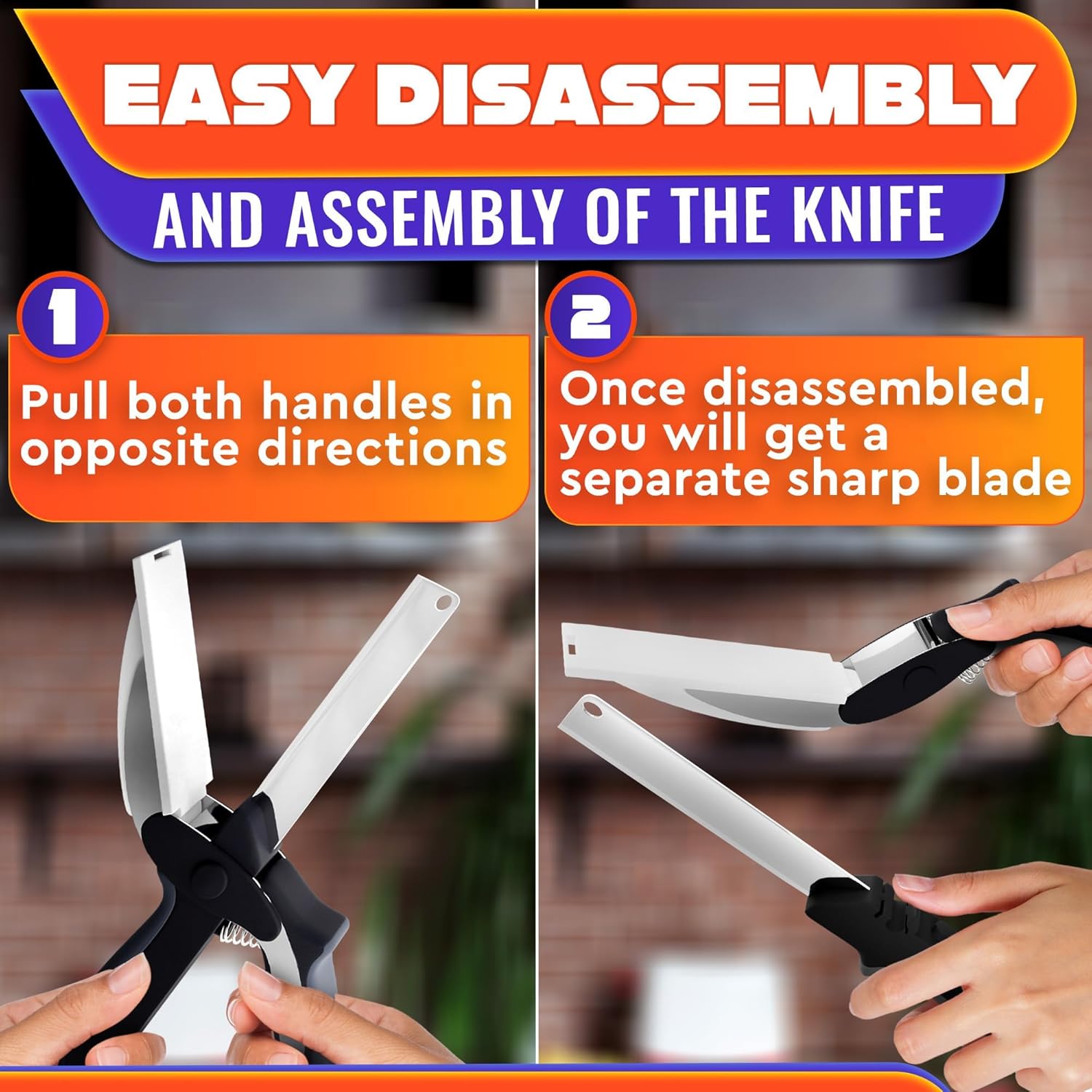 Kitchen Scissors for Food – 2-in-1 Cutting Board Scissors & Tomato Knife with Locking Mechanism & Stainless Steel Blades – Multifunctional Kitchen Shears for Effortless Chopping - Image 6