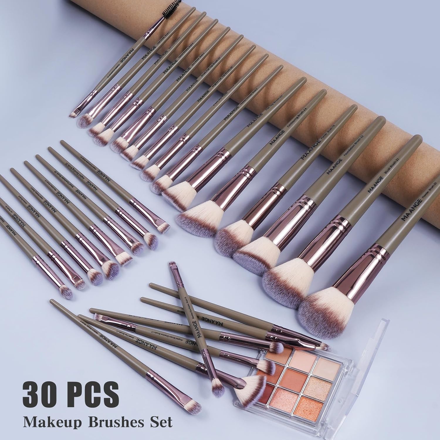 MAANGE Makeup Brushes Set 46 Pcs Makeup Tool Set Premium Synthetic Brush Make up Brush Set Multi-functional Makeup Kit (Champagne, 46 Piece Set) - Image 8