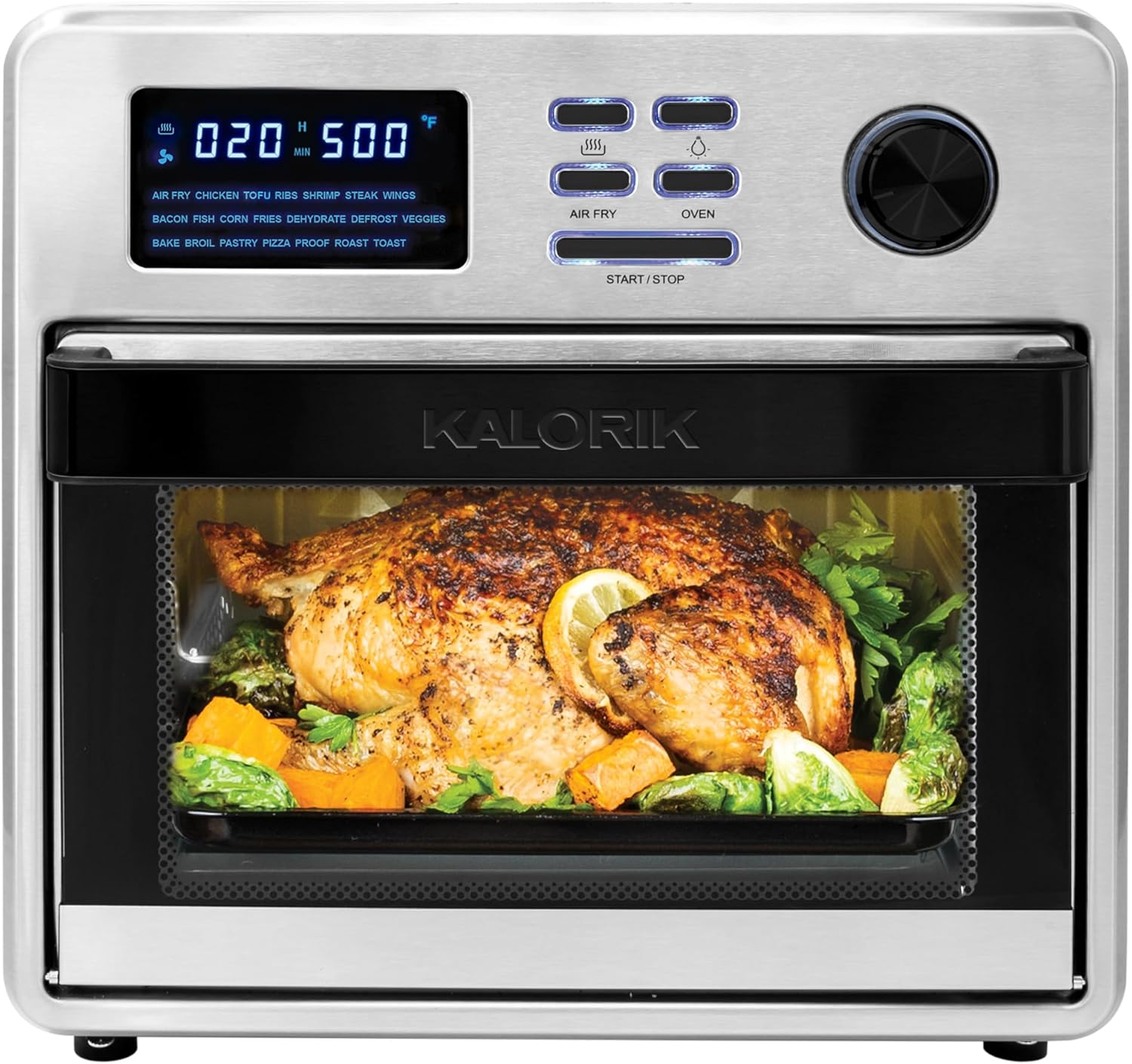 Kalorik MAXX® Digital 16-Quart Air Fryer Oven, 9-in-1 Countertop Toaster Oven and Air Fryer Combo, 21 Smart Presets, 9 Easy-to-Clean Accessories, 1600W, Stainless Steel, AFO 50932 OW - Image 2