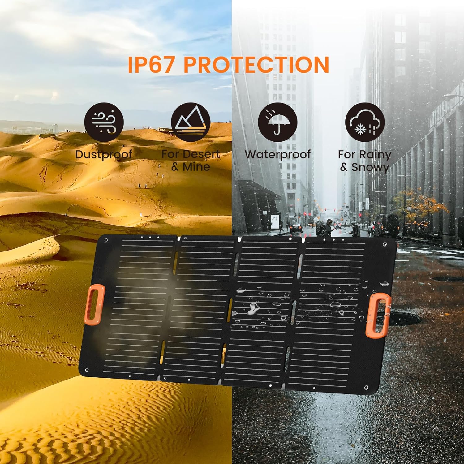 100W Portable Solar Panels, Foldable 100 Watt Solar Panel for Power Station, Folding Solar Charger with Adjustable Kickstand IP67 Waterproof & Lightweight for Camping, Outdoor, Rv - Image 8