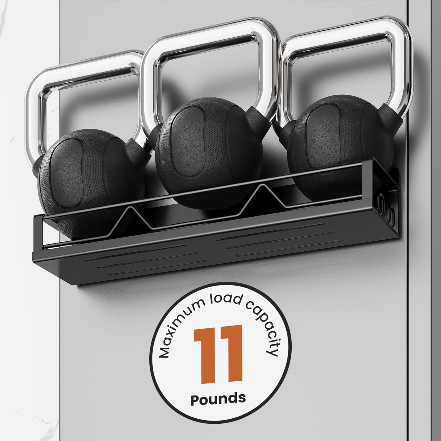 16.9 Inch Wide Large Capacity Magnetic Spice Rack for Refrigerator, 4 Pack Metal Fridge Shelf, Black - Image 5