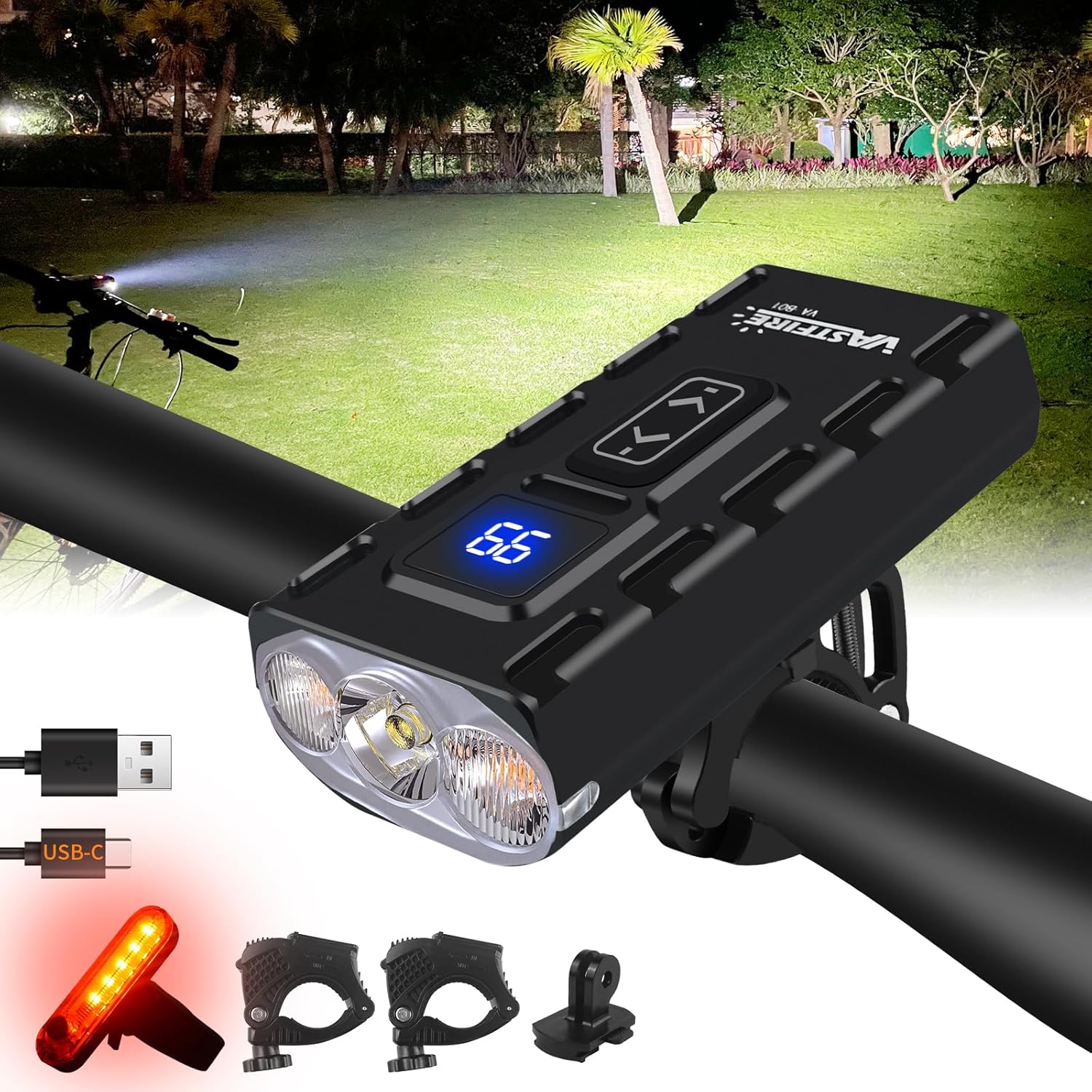 Bike Lights for Night Riding Aluminum Mounts Waterproof Bike Light Front and Back USB-C Rechargeable Bicycle Light Metal EBike Headlight Luces para Bicicleta luz para Bicicleta - Image 10
