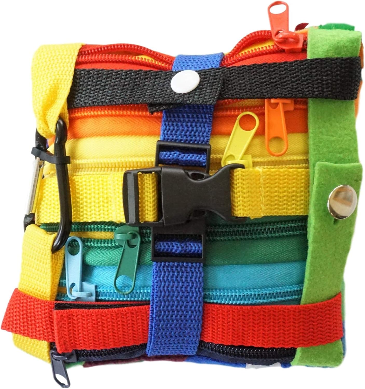 SENSORY4U Buckle Pillow Sensory Fine Motor Development Toy Activity Plushie - OT Therapy Tool Threading Counting Latches Zipper Skills - Image 6
