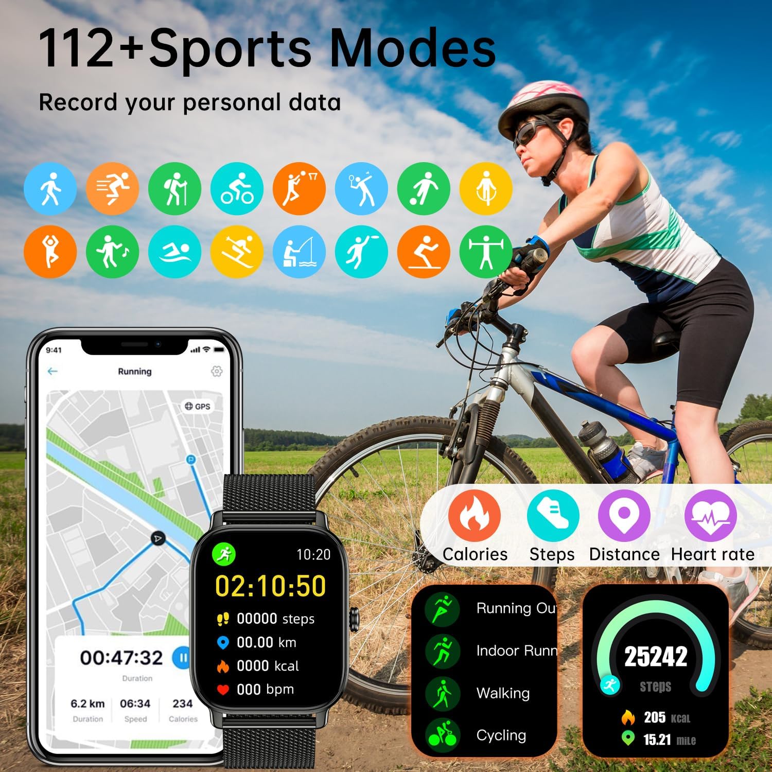 Smart Watch for Men Women Fitness: Make Answer Call Digital Mens watches Waterproof Running Pedometer Smartwatch for Android Phone iPhone Samsung Compatible Sleep SpO2 Heart Rate Monitor Step Tracker - Image 5