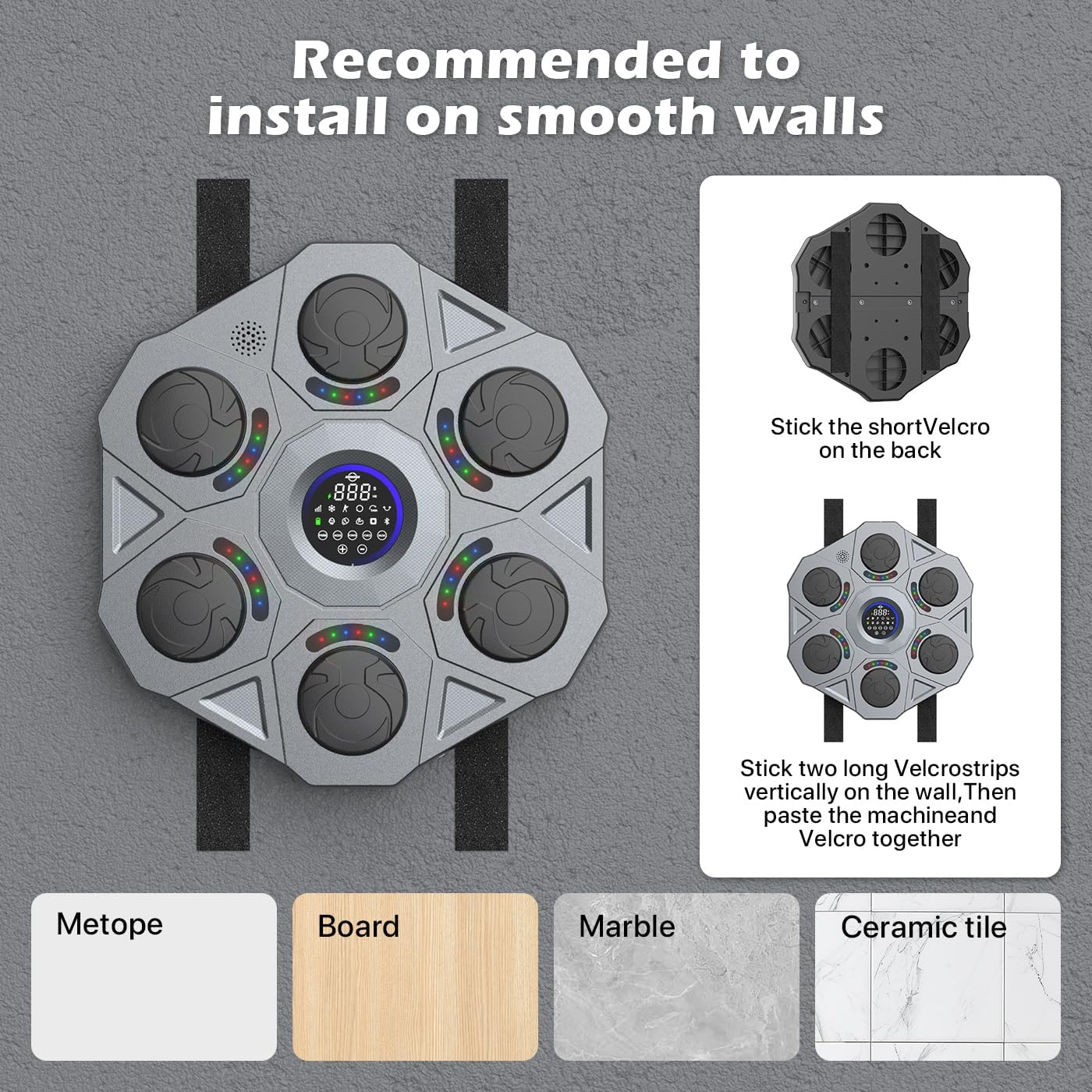 Music Boxing Machine with Boxing Gloves,Smart Bluetooth Boxing Machine Wall Mounted,Music Boxing Machine for Adults and Kids,Home Workout Boxing Target Machine(2024 New Model) - Image 8