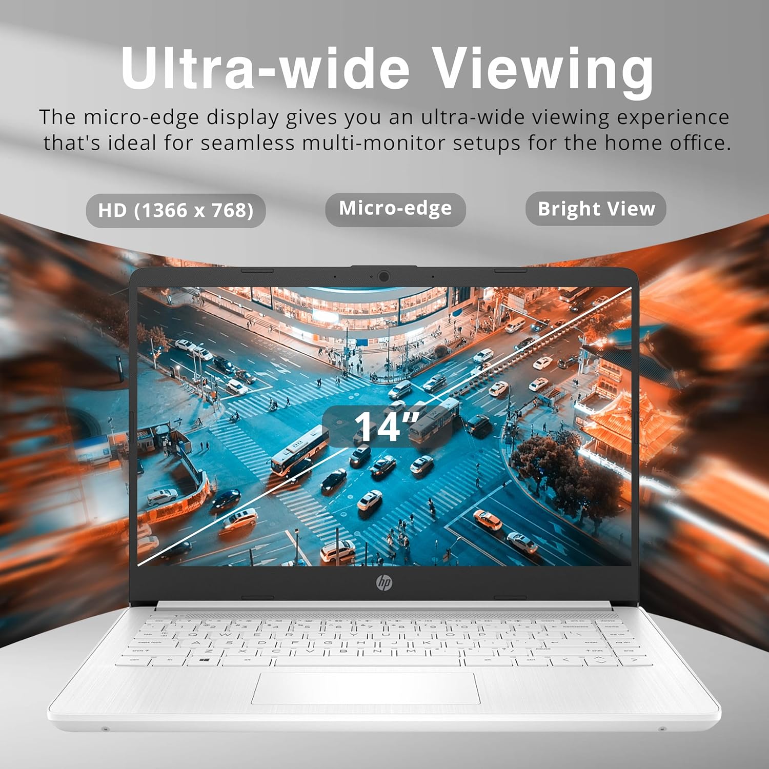 HP Stream 14" HD BrightView Laptop, Intel Celeron N4120 Processor, 8GB RAM, 64GB SSD, Intel UHD Graphics, 720p Webcam, WiFi, HDMI, Win 11 S, Silver (Renewed) - Image 4