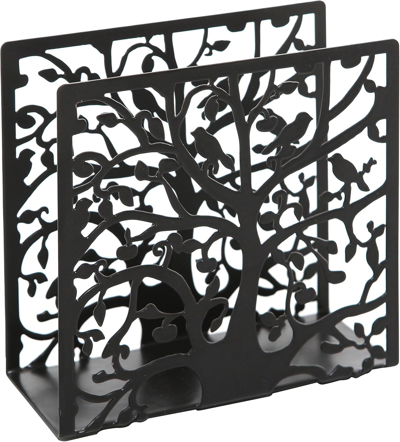 MyGift Modern Brass Tone Metal Wire Commercial Wall Mounted or Tabletop Paper Folded Towel Holder Dispenser Rack (Tree and Bird) - Image 3