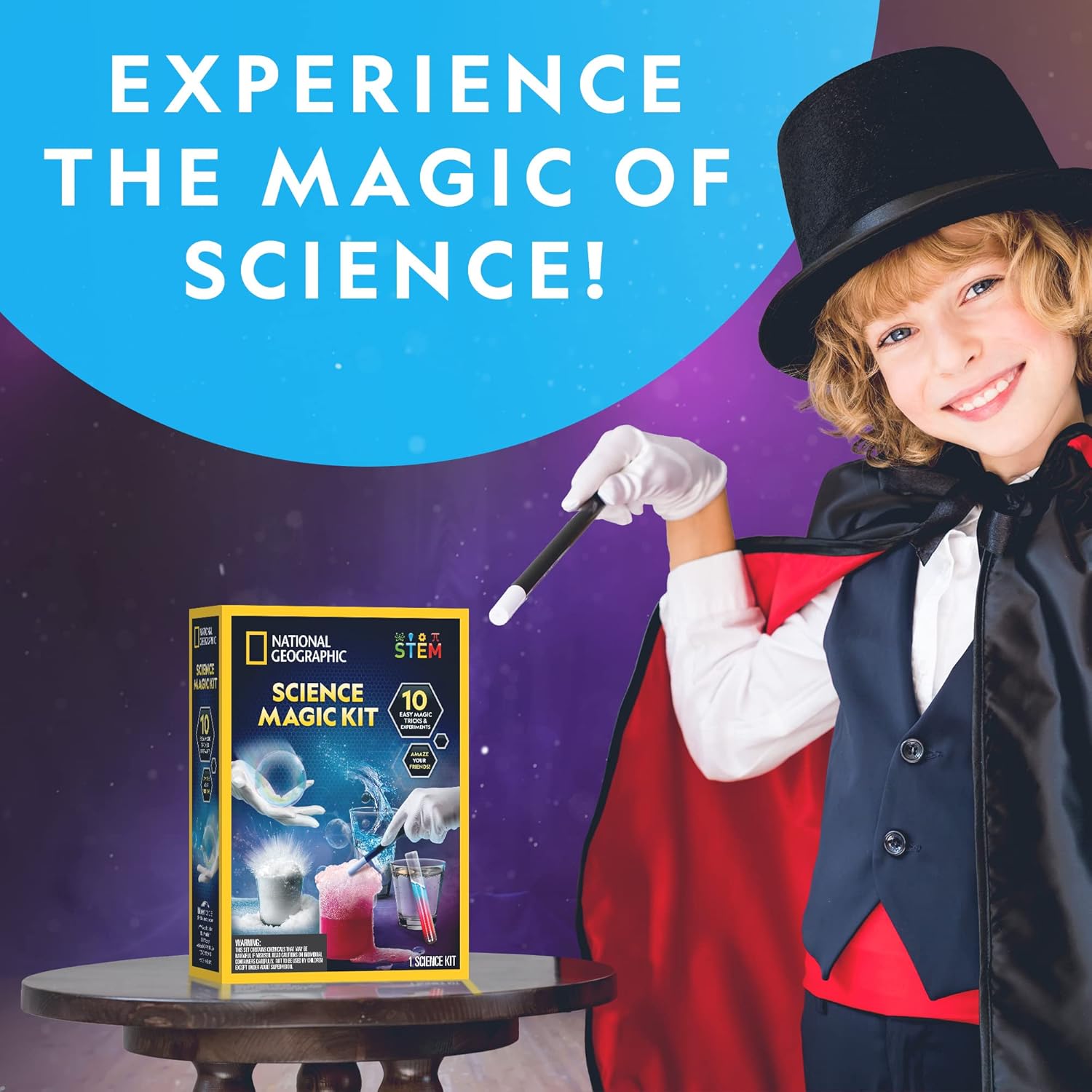 NATIONAL GEOGRAPHIC Magic Chemistry Set – Science Kit for Kids with 10 Amazing Magic Tricks, STEM Projects and Science Experiments, Toys, Great Gift for Boys and Girls 8-12 (Amazon Exclusive) - Image 6