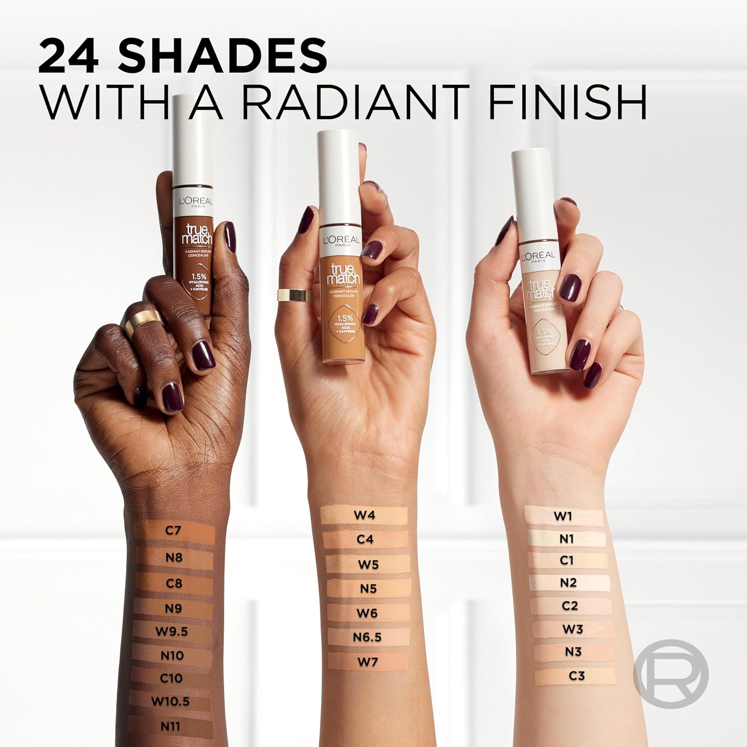 L'Oreal Paris True Match Radiant Serum Concealer, Brightening Under Eye Concealer Make Up with 1.5% Hyaluronic Acid and Caffeine, W3, 0.33 Oz - Image 6