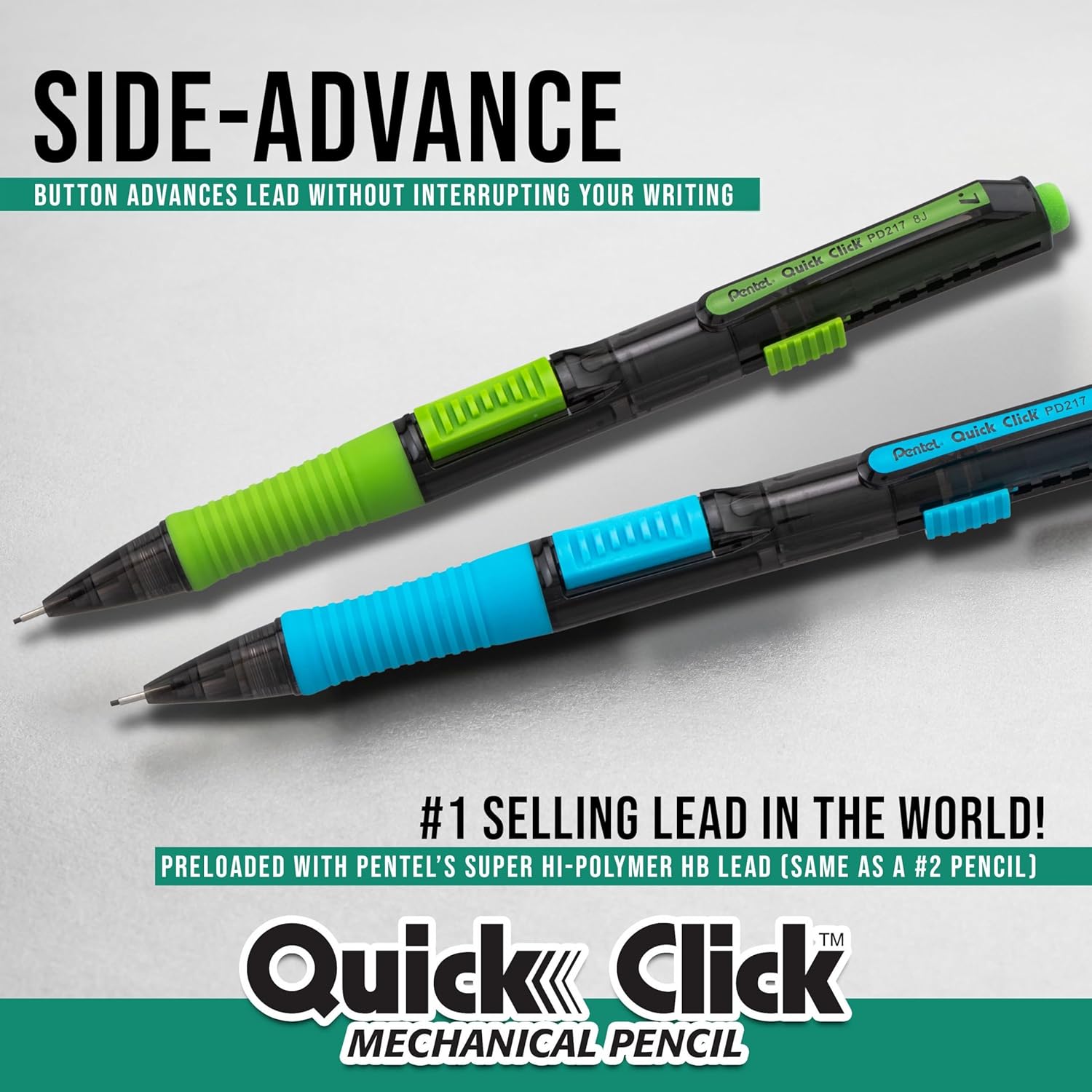Pentel Quick Click POP Mechanical Pencil, (0.7mm), Includes Refill Lead and Erasers, Pack of 8 Pencils (PD217LEBP8) - Image 4