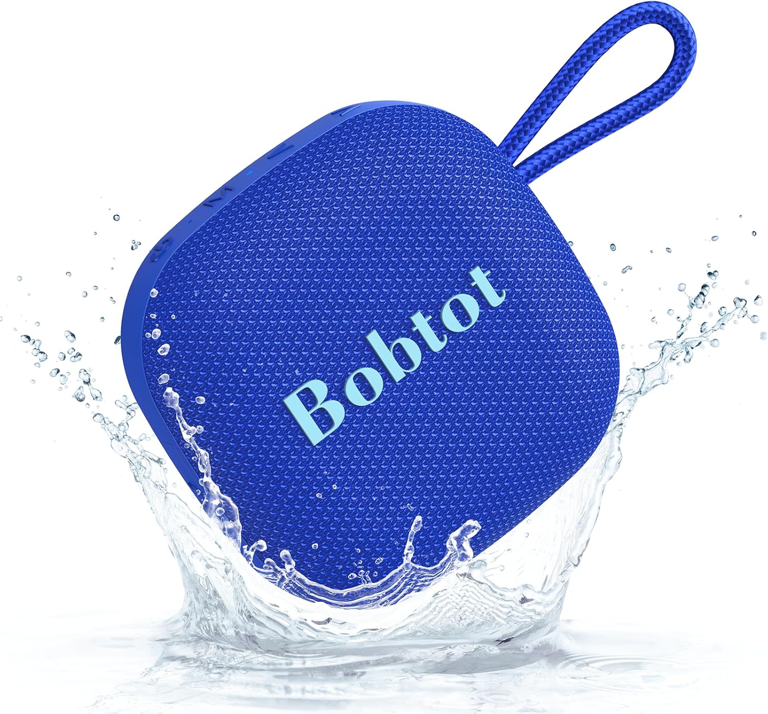 Bobtot Portable Wireless Bluetooth Speakers - IPX7 Waterproof Small Shower Speaker with 16 Hours Playtime, Loud Stereo Sound, Built-in Mic, TWS, Mini Size with Carry Lanyard for Outdoor, Blue - Image 2