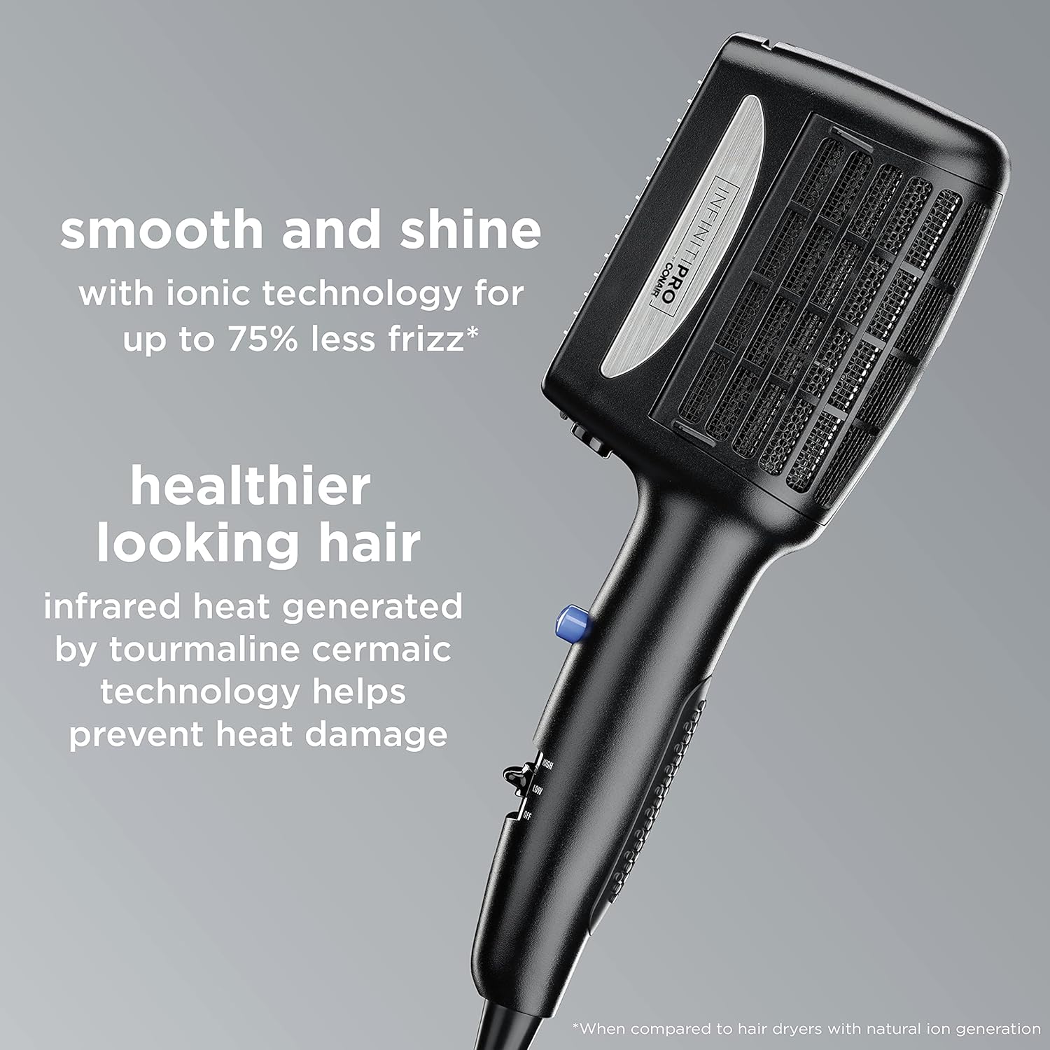 INFINITIPRO BY CONAIR 3-in-1 Styling Hair Dryer, 1875W Hair Dryer with Ceramic Technology and 3 Attachments - Image 4