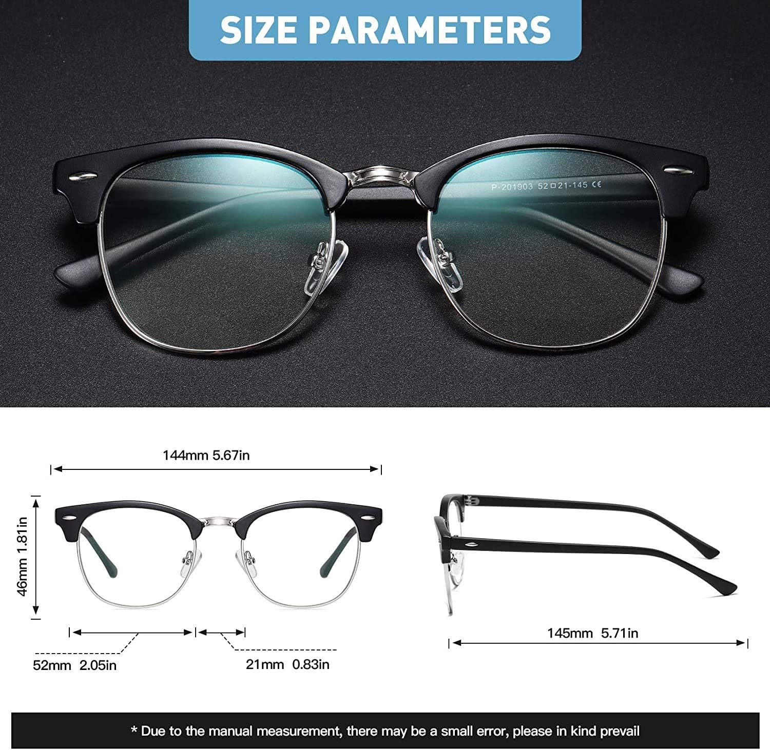 Blue Light Blocking Glasses,Computer/Gaming/Screen Glasses for Women or Men,Anti Blue Light & UV - Image 6