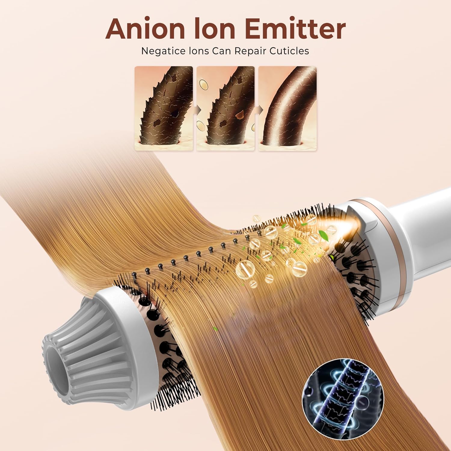 Thermal Brush,10 Temperatures LCD Display Upgrade to 400°F 1.5 in Heated Round Brush Curling Iron Heated Ceramic Tourmaline Ionic Comb 110-240V Volum - Image 4