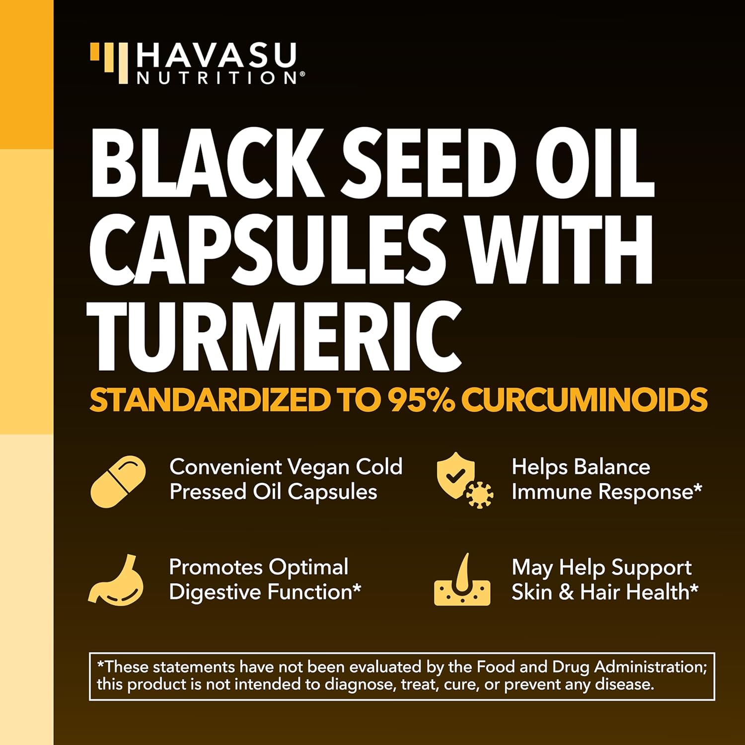 Black Seed Oil Capsules with Turmeric Curcumin Supplement - Immune & Digestive Health Support - 60 Count - Vegan, Non-GMO, Cold Pressed Black Seed Oil with Curcumin (95% Curcuminoids) - 1 Month Supply - Image 4