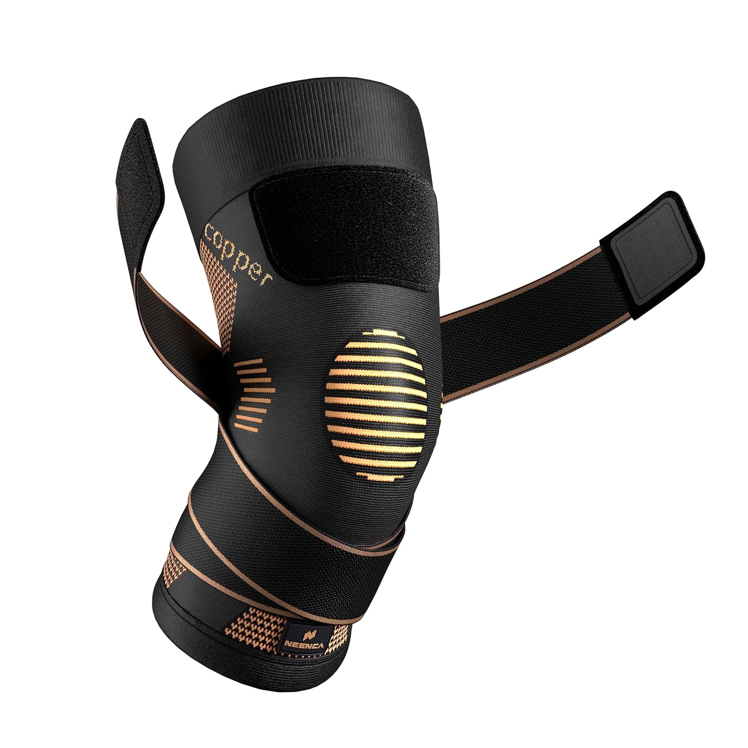 NEENCA Copper Knee Brace with Straps for Women/Men, Knee Compression Sleeve for Knee Pain, Arthritis, ACL, Meniscus Tear, Joint Pain Relief. Knee Support for Running, Workout, Weightlifting - Single - Image 2