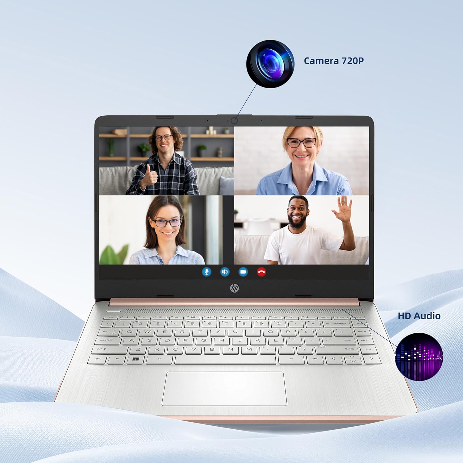 HP 14 Laptop, Intel Quad Core N150, 16GB RAM, 192GB Storage(128GB UFS+64GB SD Card), Thin and Portable Laptop Computer, 14 inch HD Anti-glare Display, Windows 11 Home, Alpacatec Accessories, Rose Gold - Image 9