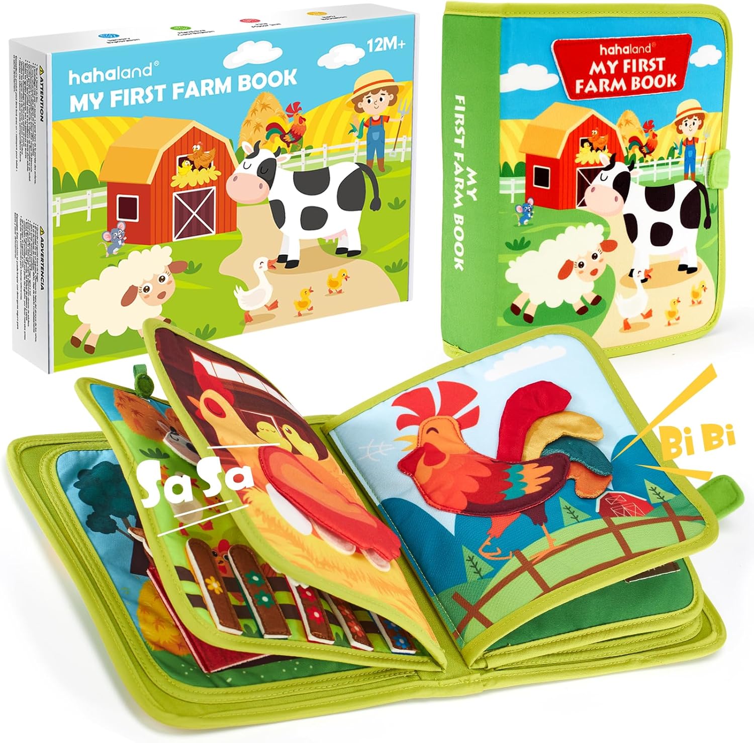 hahaland Busy Book for Toddlers 1-3 - Montessori Toys Busy Board for 1 Year Old Boy Gifts Girl Toys Educational Learning Quiet Activity Books Toddler Airplane Travel Toy 1-2 One Year Old Birthday Gift - Image 10