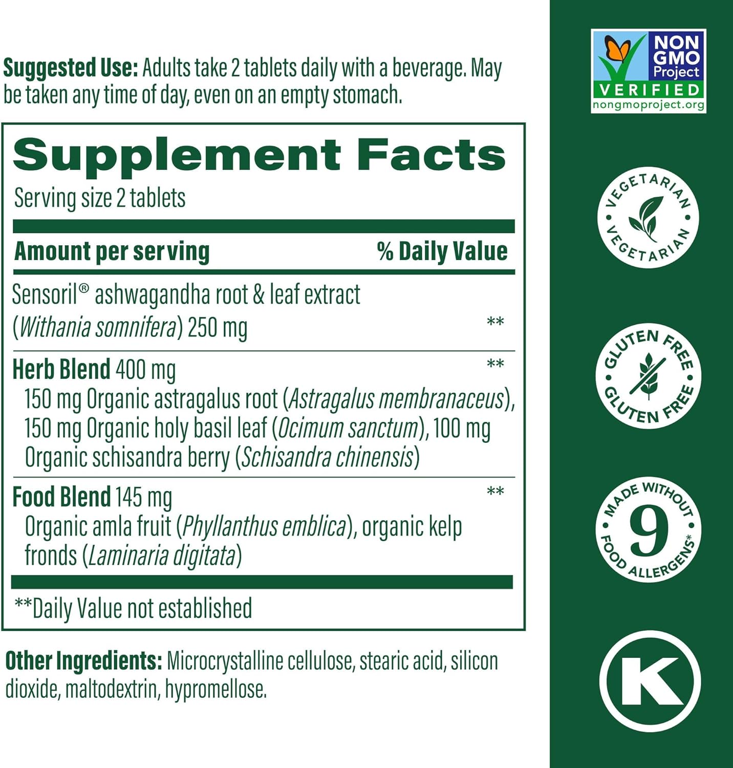 MegaFood Ashwagandha Complex (Formerly Stress Protect) - Ashwagandha Supplements with Astragalus Root & Holy Basil - Vegetarian & Gluten Free Cortisol Supplement - 60 Mini Tablets, 30 Servings - Image 3