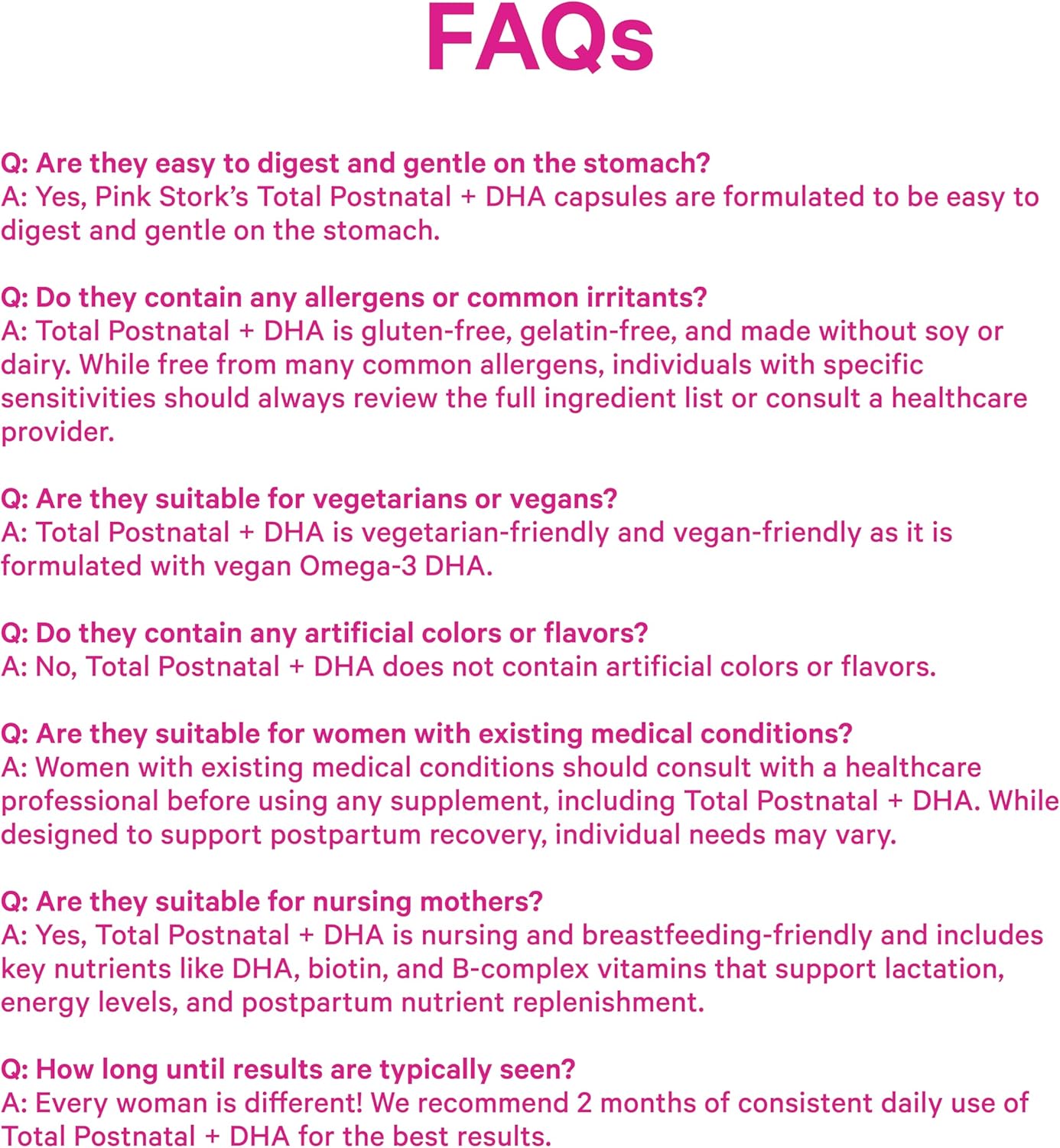 Pink Stork Total Postnatal Vitamins for Women - Mint Essenced Capsules with Vegan DHA, Iron, Folate, and Vitamin B12, Postpartum Recovery Essentials - 1 Month Supply - Image 10