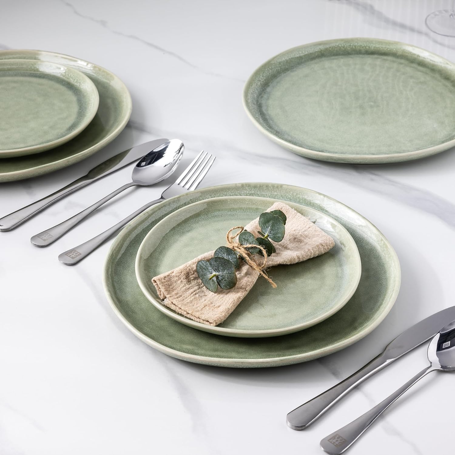 AmorArc Ceramic Dinnerware Sets,Handmade Reactive Glaze Plates and Bowls Sets,Highly Chip and Crack Resistant | Dishwasher & Microwave Safe Dishes Set, Service for 4 (16pc) - Image 4