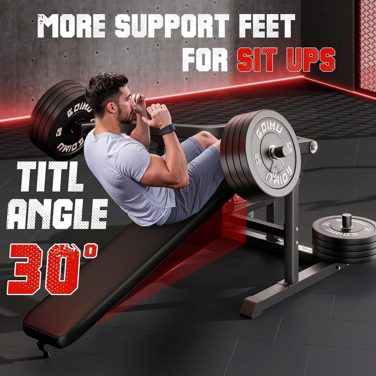 Chest Press Machine, Weight Bench Press Machine with Independent Converging Arms, Adjustable Flat Incline Bench Press for Chest, AB Workout Home Gym Equipment(Black) - Image 9