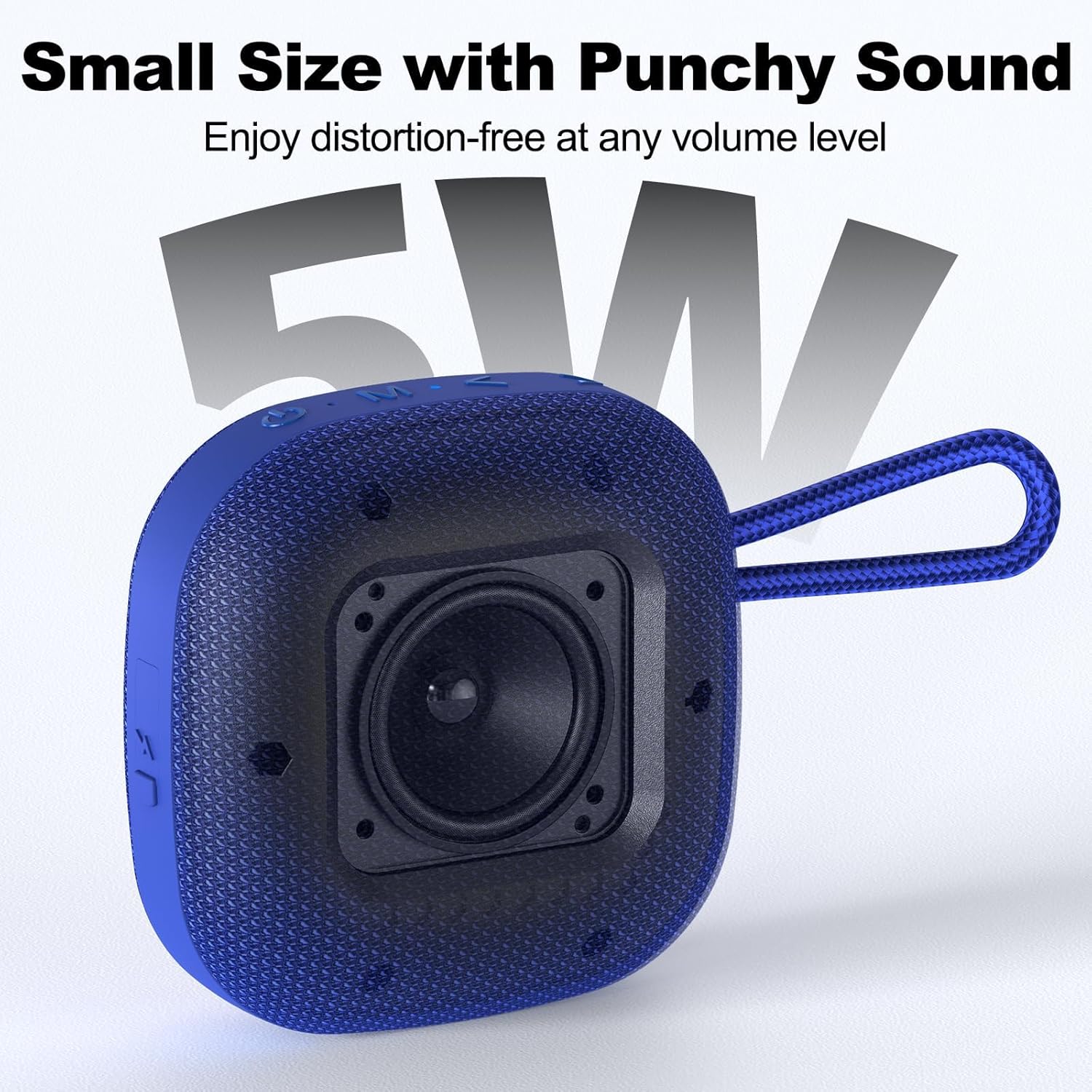 Bobtot Portable Wireless Bluetooth Speakers - IPX7 Waterproof Small Shower Speaker with 16 Hours Playtime, Loud Stereo Sound, Built-in Mic, TWS, Mini Size with Carry Lanyard for Outdoor, Blue - Image 3