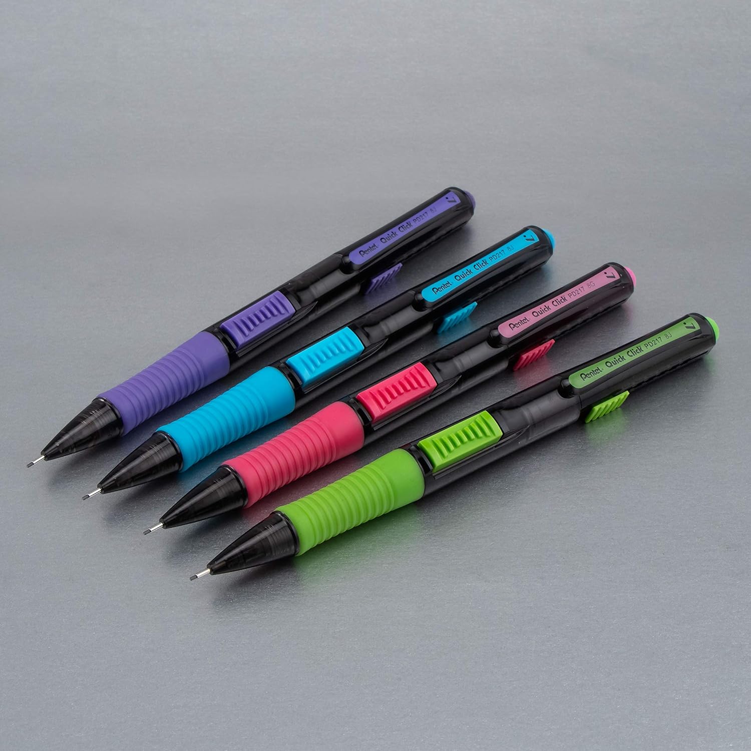 Pentel Quick Click POP Mechanical Pencil, (0.7mm), Includes Refill Lead and Erasers, Pack of 8 Pencils (PD217LEBP8) - Image 6