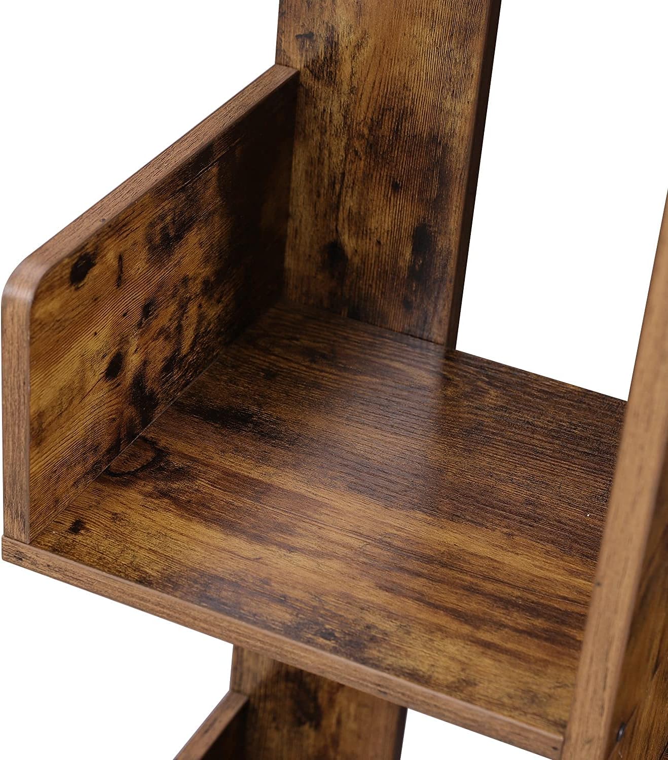VASAGLE Bookcase, Tree-Shaped Bookshelf with 8 Storage Shelves, Rounded Corners, 19.7 x 9.8 x 55.1 Inches, Rustic Brown ULBC66BXV1 - Image 8