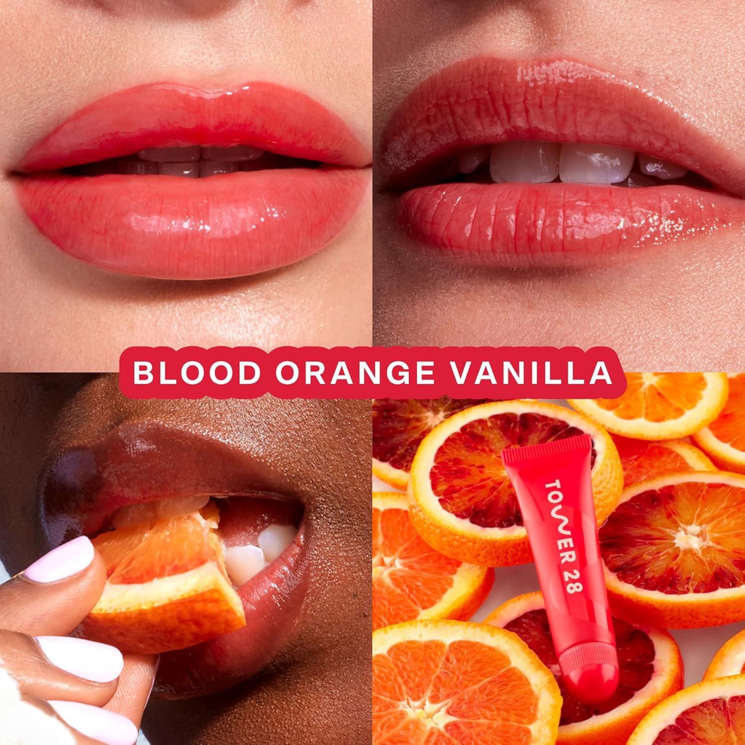 Tower 28 LipSoftie Hydrating Tinted Lip Treatment Balm, Moisturizing Lip Mask for Chapped Lips - Blood Orange Vanilla Flavor, Sheer Red Orange Gloss - Image 3