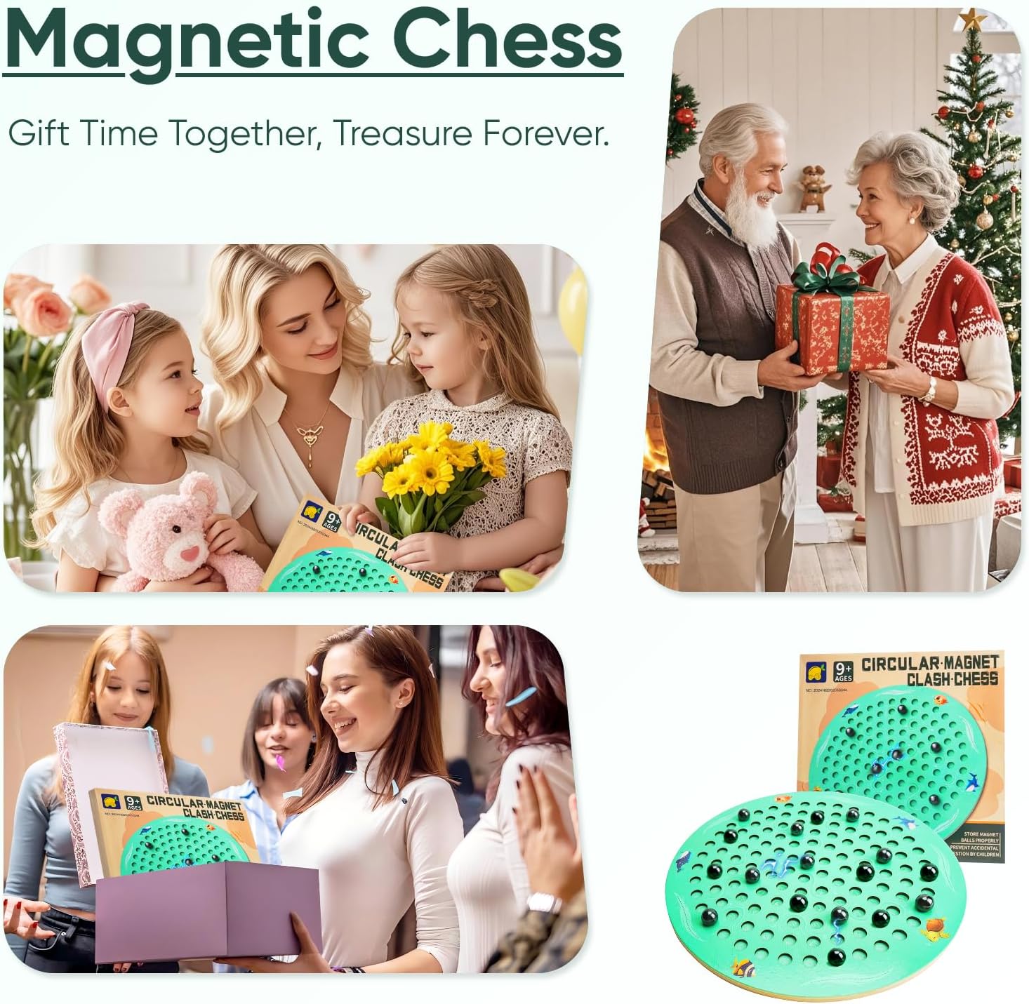 Magnetic Chess Game with Wooden Chess Board Magnetic Chess Set with 30Pcs Magnetic Balls Magnet Game for Kids Adults Seniors Best Board Game for Family Games Night Party Game Travel Game - Image 8