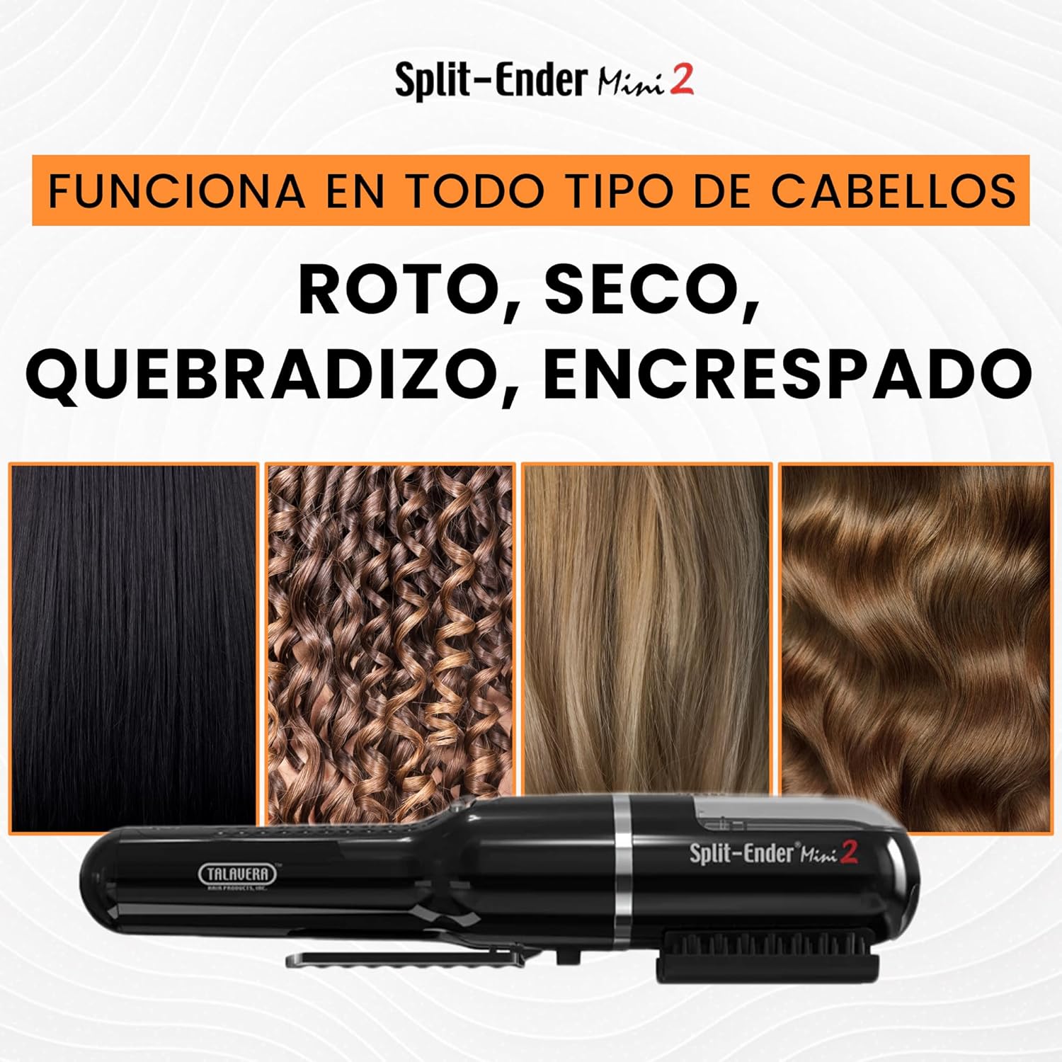 Split Ender Mini 2 - Cordless Split End Hair Trimmer, Solution for Dry and Damaged Hair, Rechargeable Trimmer for Broken and Brittle Split Ends, Hair Styling Tool- Black - Image 5