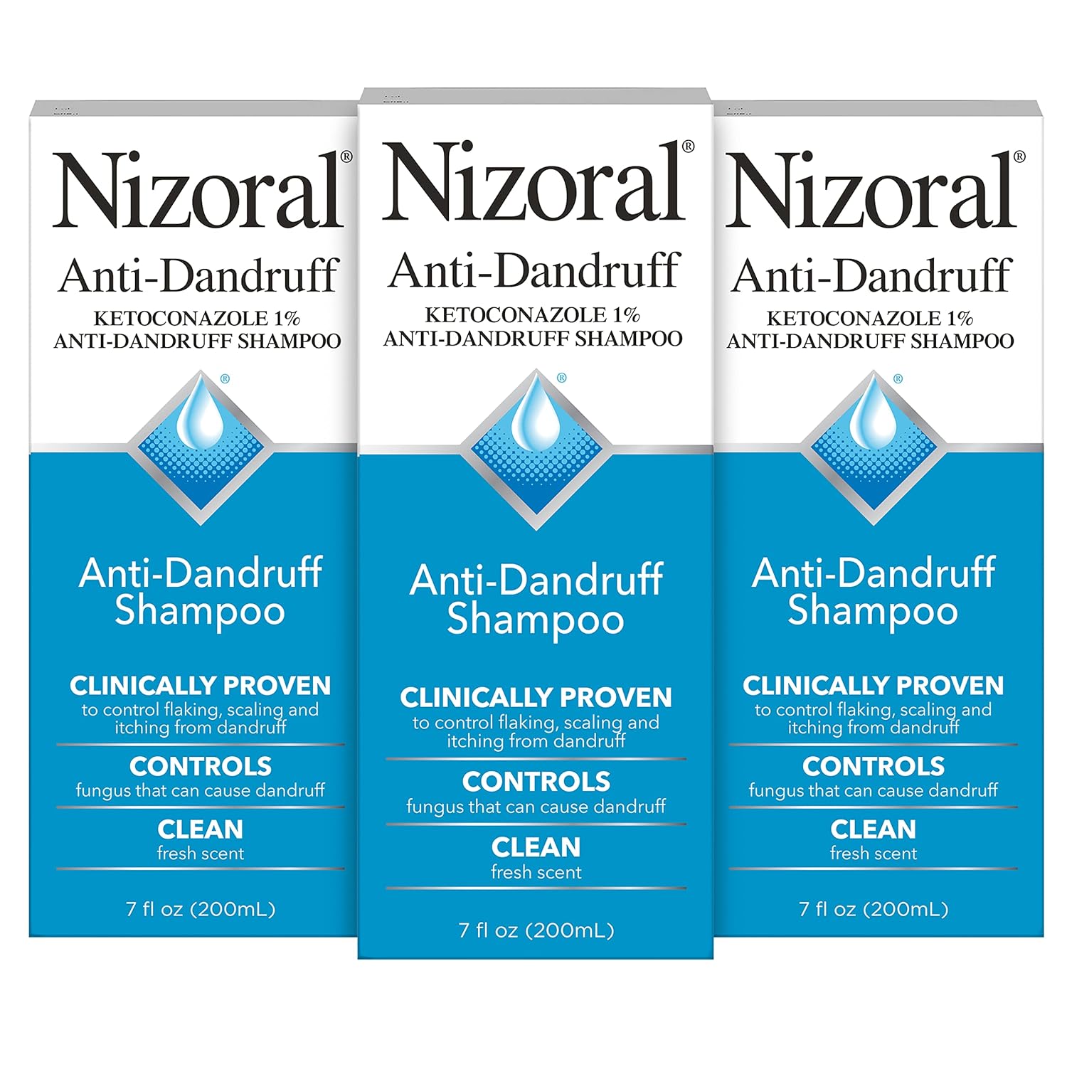 Nizoral Anti-Dandruff Shampoo with 1% Ketoconazole, Fresh Scent, 21 Fl Oz (Pack of 3) - Image 2
