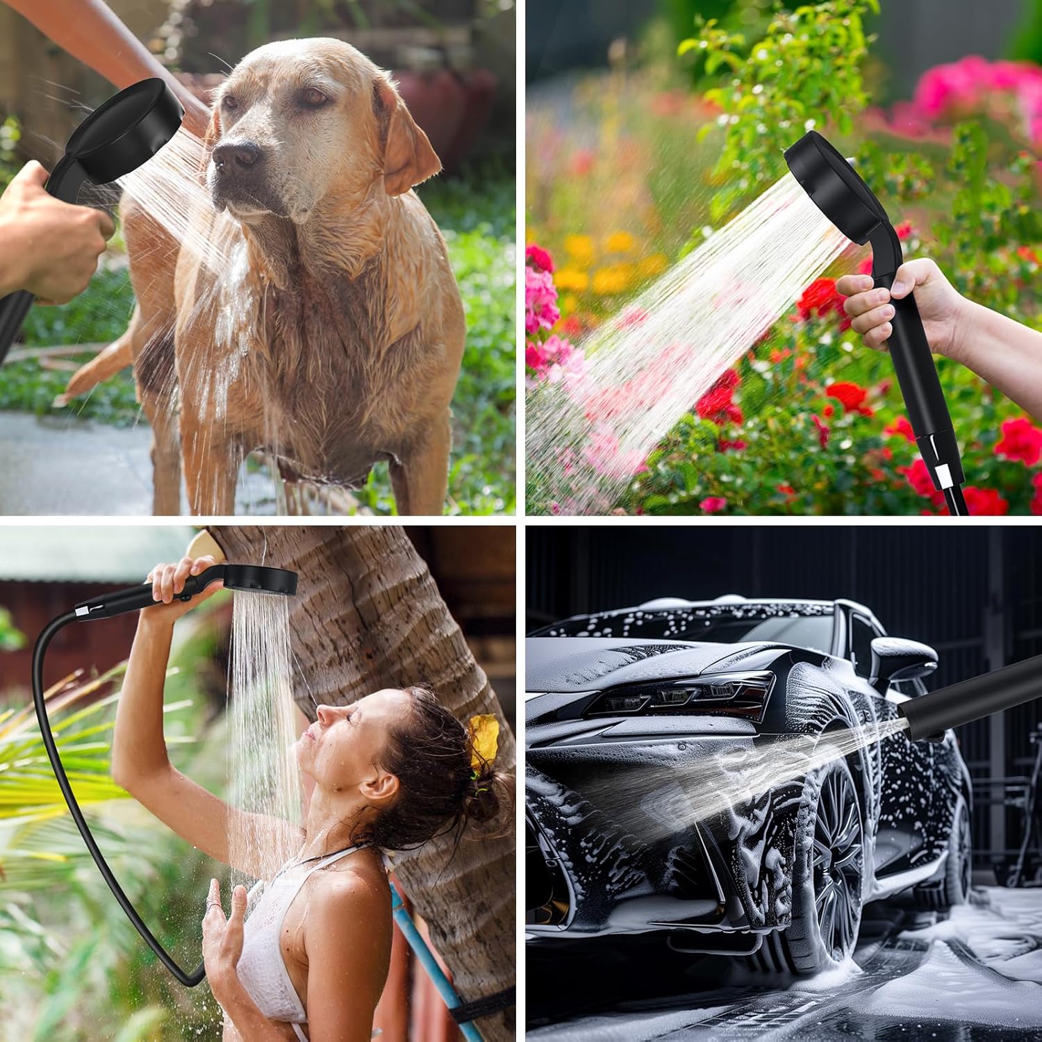 Portable Camping Shower - 10000mAh Rechargeable, 5-Speed, IPX8 Waterproof, LED Display Camp Shower Pump- Perfect for Hiking, Travel, Cars & Pets - Image 9