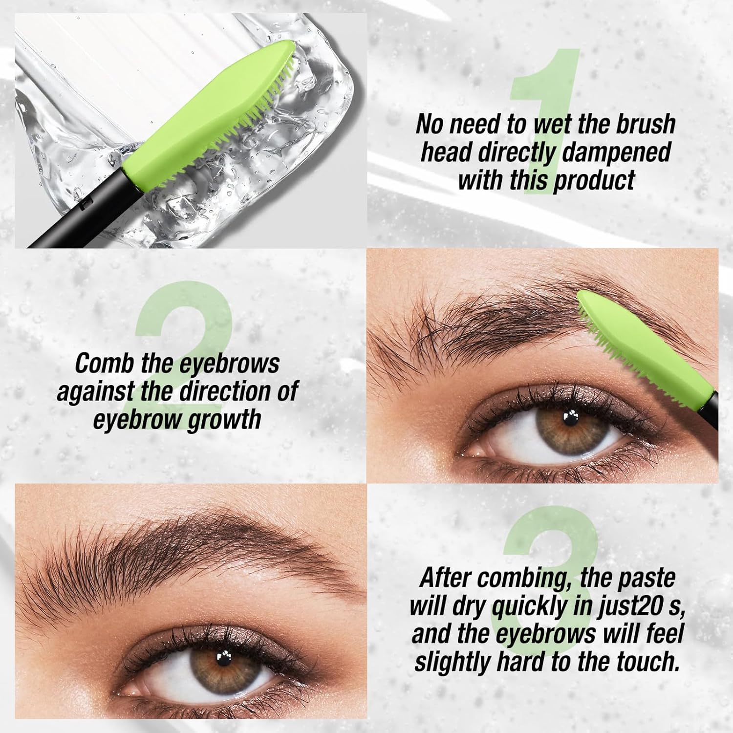 Jolilab 3 Pcs Clear Eyebrow Setting Gel, Brow Fix Gel Lock Brow Glue Eyebrow Shaping Gel Lightweight Waterproof And Sweat-Proof Eyebrow Repair Liquid Brows Styling for Natural Brows Beauty(3 Count) - Image 5