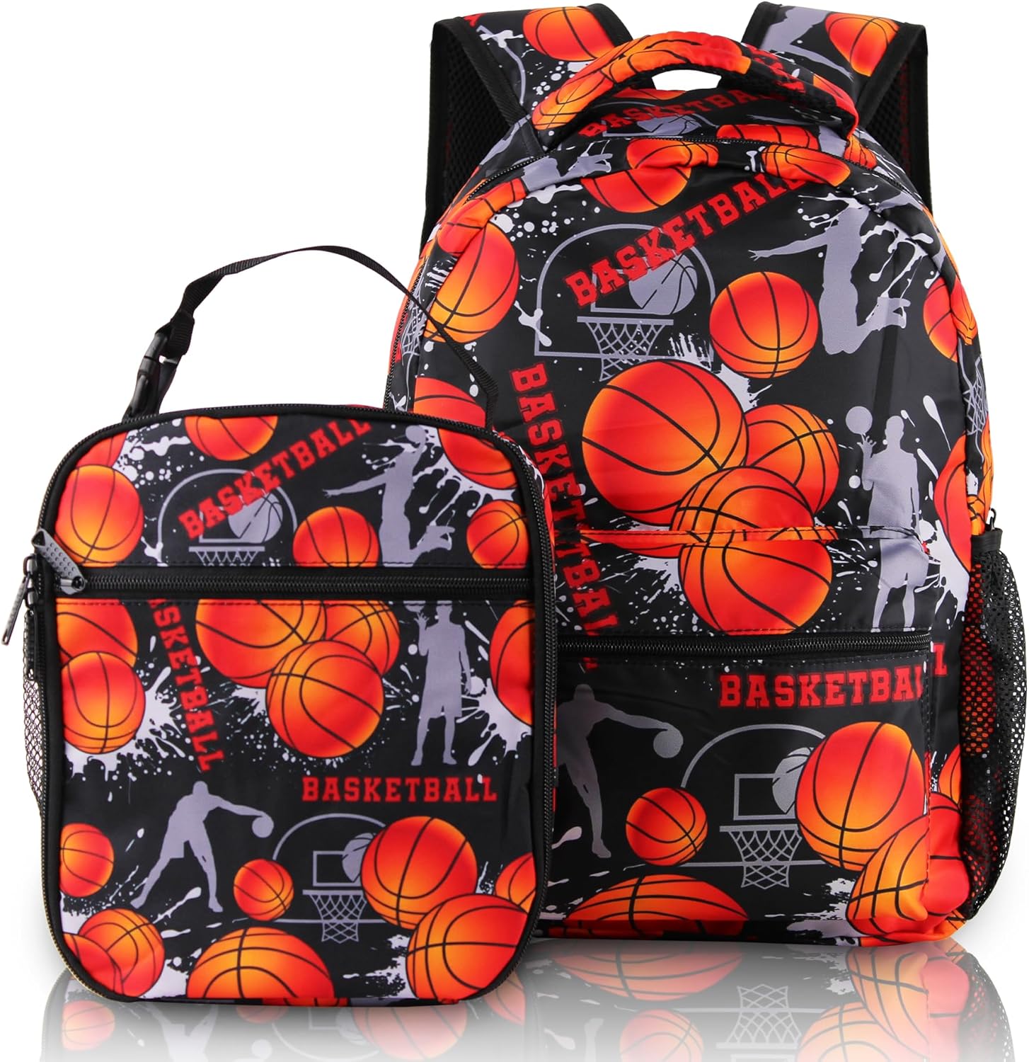 Basketball Backpack with Lunch Box Lightweight Casual Travel Basketball Backpack 17 inch Men Gift for Baseball Lover - Image 8