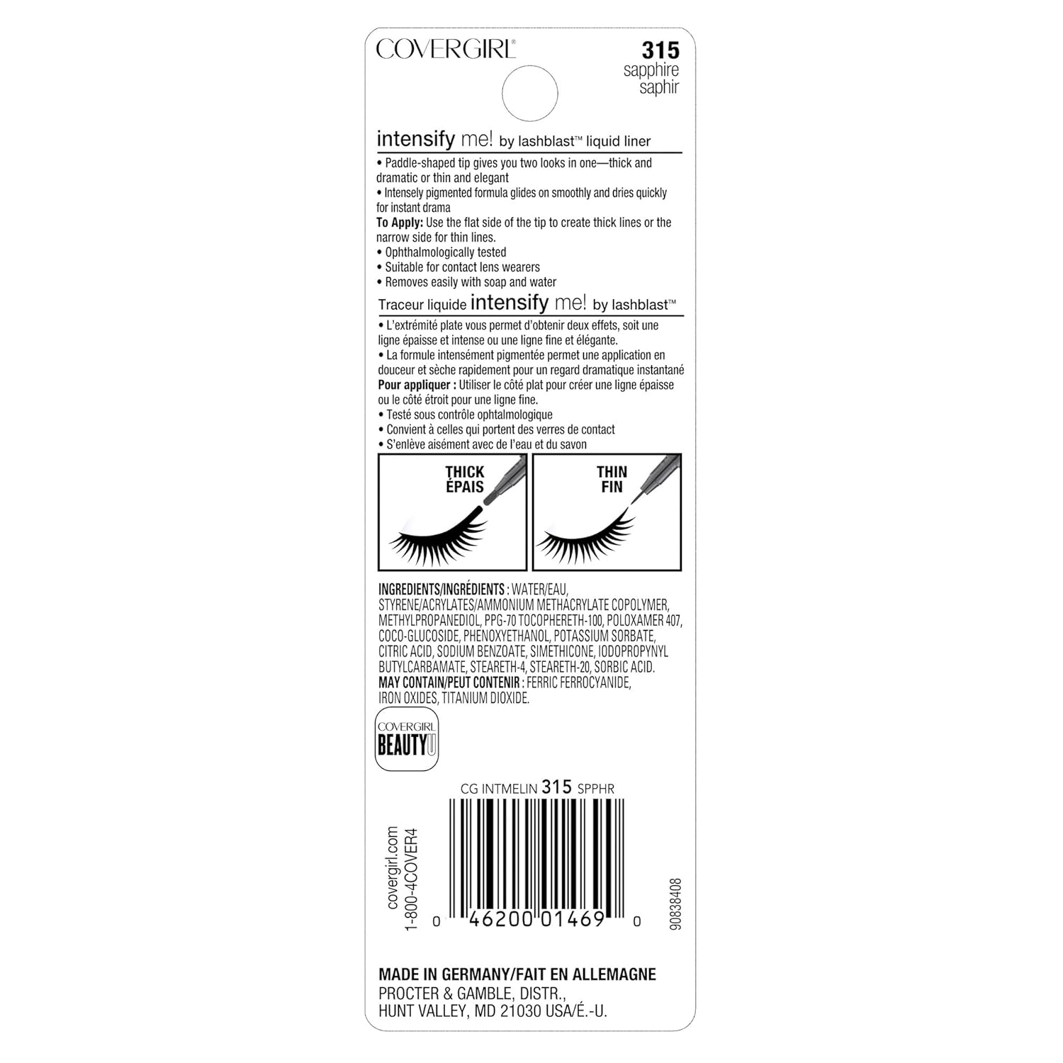 COVERGIRL Intensify Me! Eyeliner, Sapphire, 0.034 Fluid Ounce (packaging may vary) - Image 3
