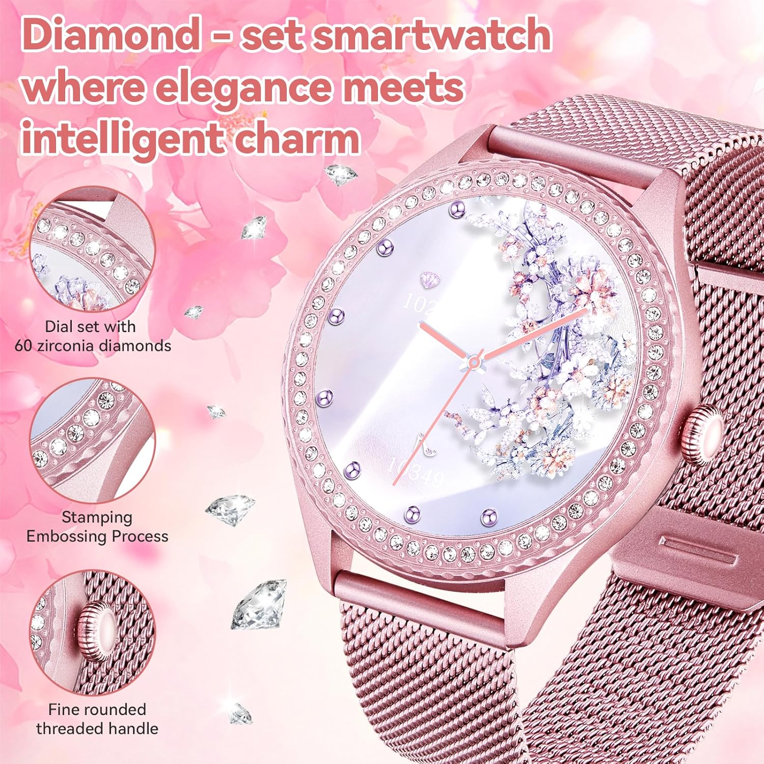 Smart Watch for Women - Make/Answer Call, 1.32" IP67 Waterproof Fitness Watch with Heart Rate Sleep Monitor, 100+ Sports Modes Activity Tracker, Step Counter Smartwatch (Violet) - Image 3