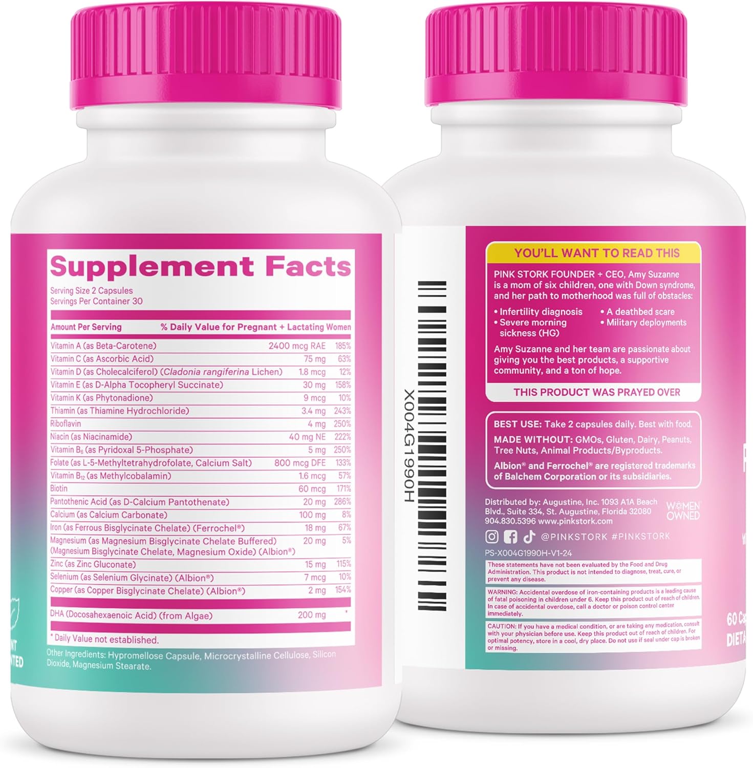 Pink Stork Total Postnatal Vitamins for Women - Mint Essenced Capsules with Vegan DHA, Iron, Folate, and Vitamin B12, Postpartum Recovery Essentials - 1 Month Supply - Image 9