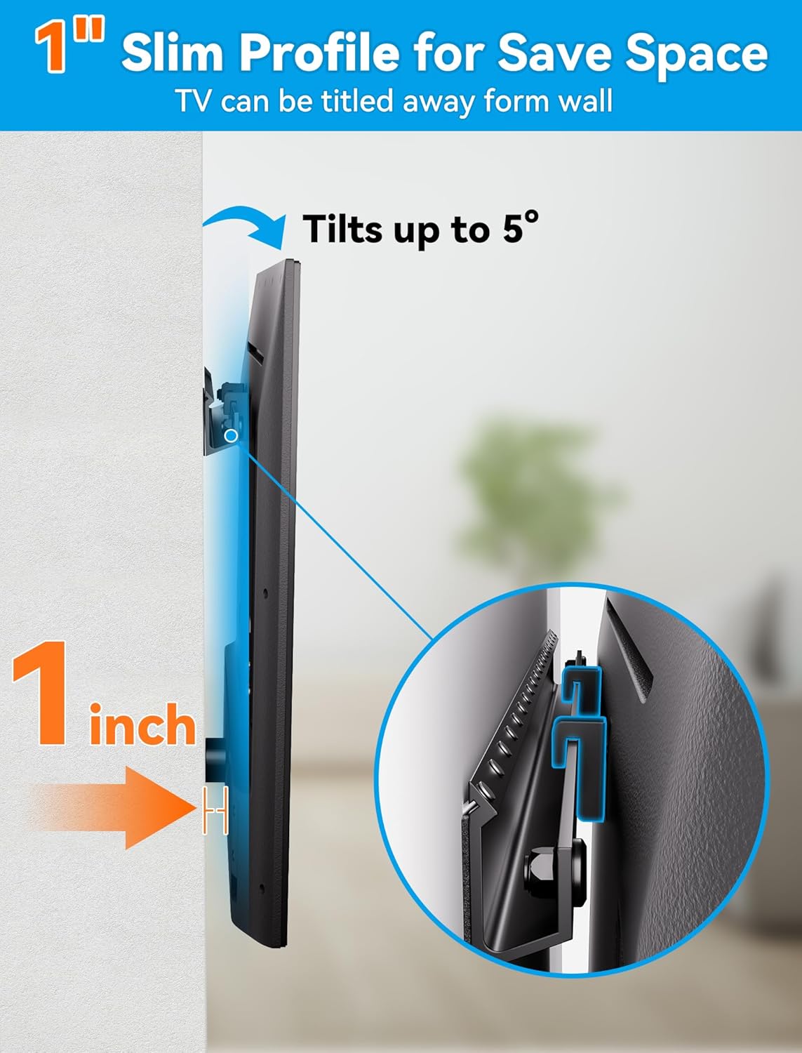 No Stud TV Wall Mount, No Drill Studless TV Hanger for 22-55 Inch TVs, NO Damage Wall Mount Ultra Slim TVs Bracket, Max VESA 400x400mm, Holds up to 100 lbs (Include All Hardware Levels) - Image 6